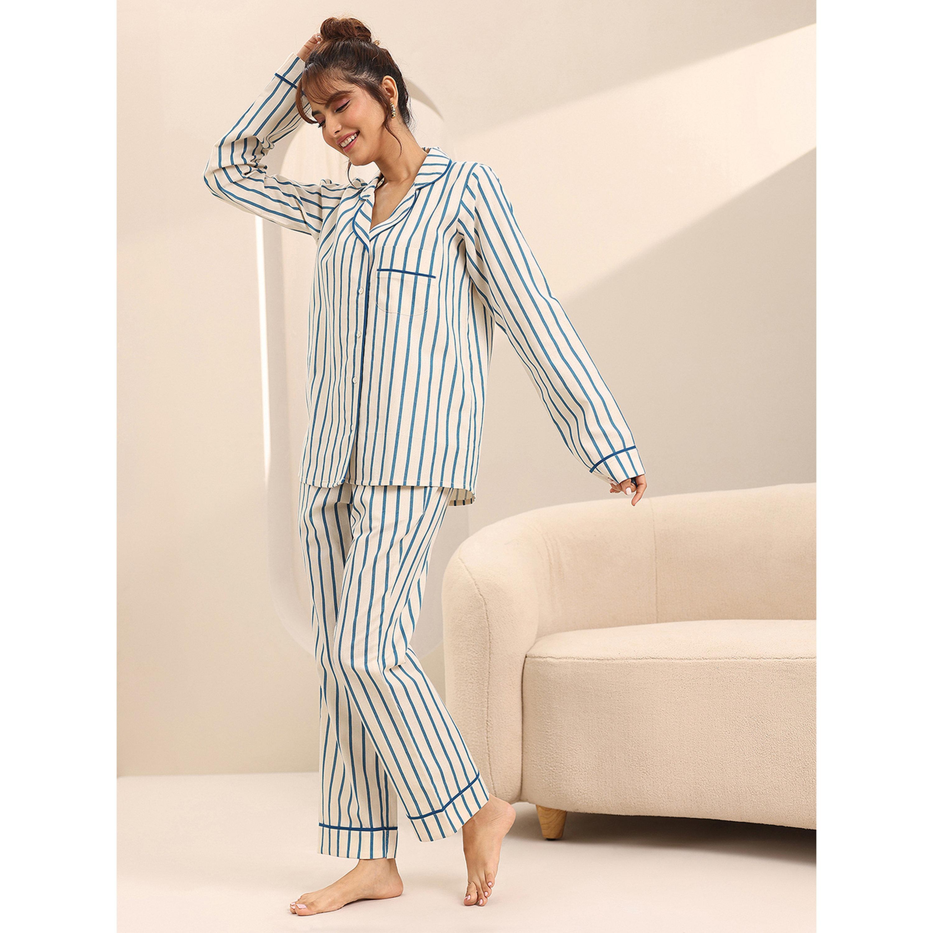 Libas X Styli Off white Printed Cotton Pyjama Set-women-clothing-nightwear-pyjamas-longsets-image-3