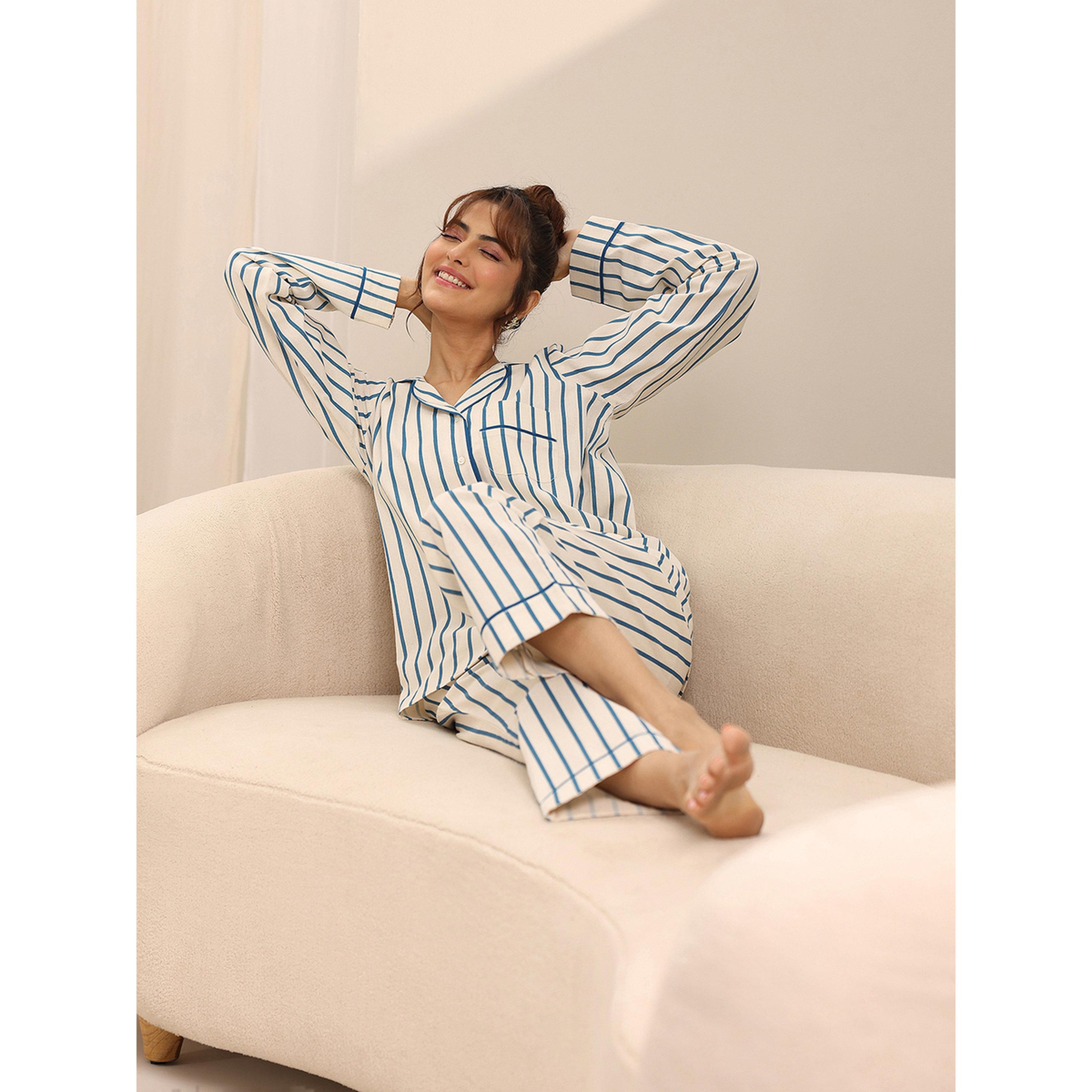 Libas X Styli Off white Printed Cotton Pyjama Set-women-clothing-nightwear-pyjamas-longsets-image-5