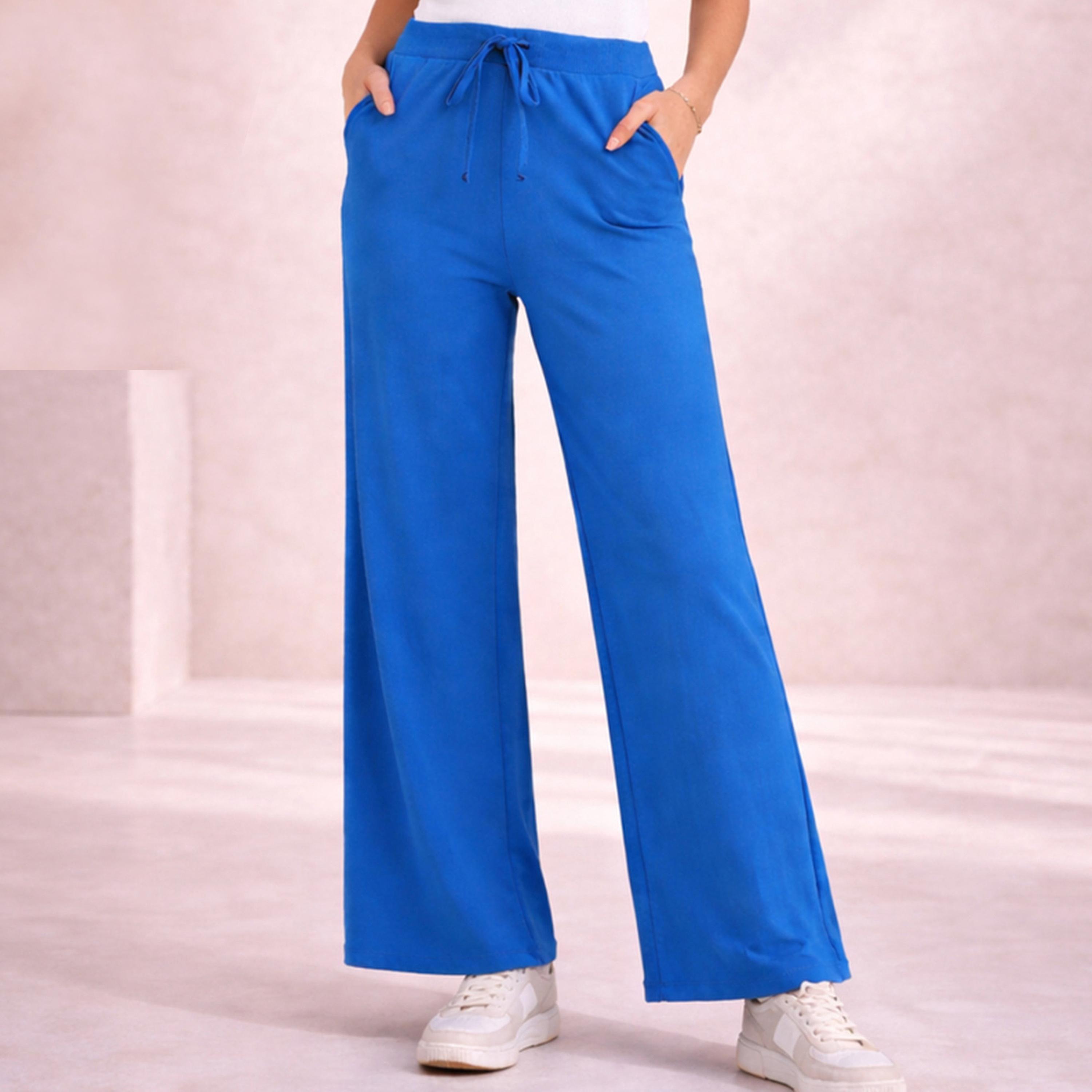 بنطال بأرجل واسعة تيري-women-clothing-bottoms-joggers-image-1
