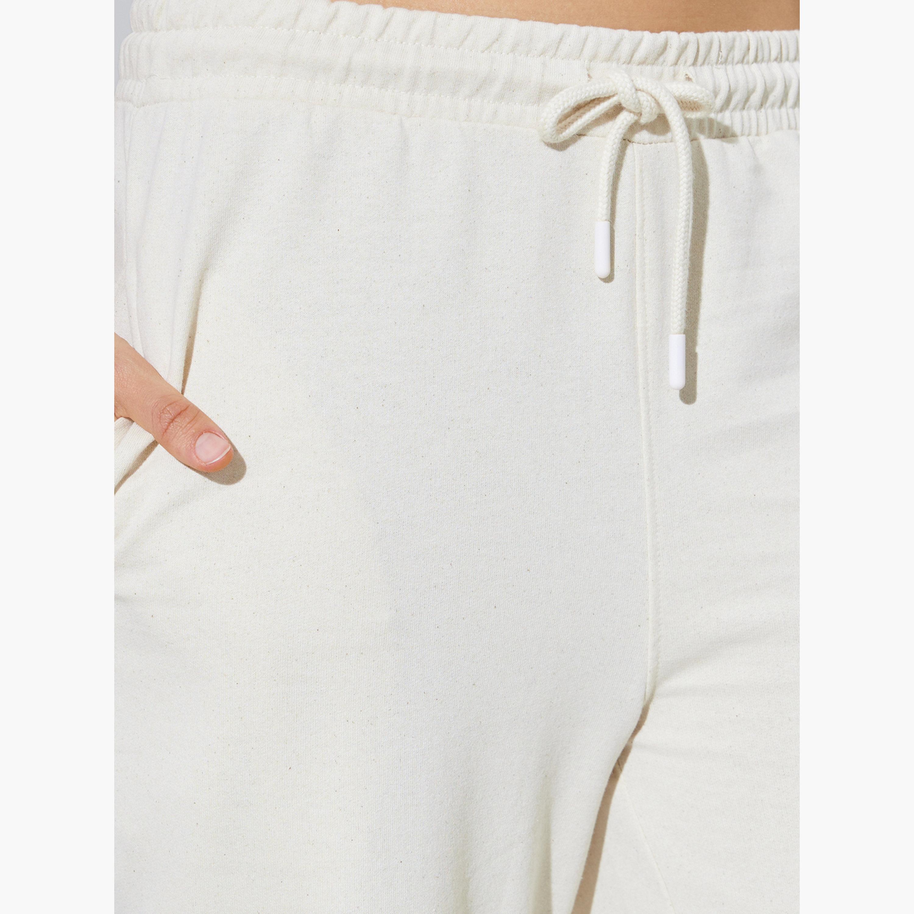 Styli Cream Cotton Blend Wide Leg Joggers-women-clothing-bottoms-joggers-image-3