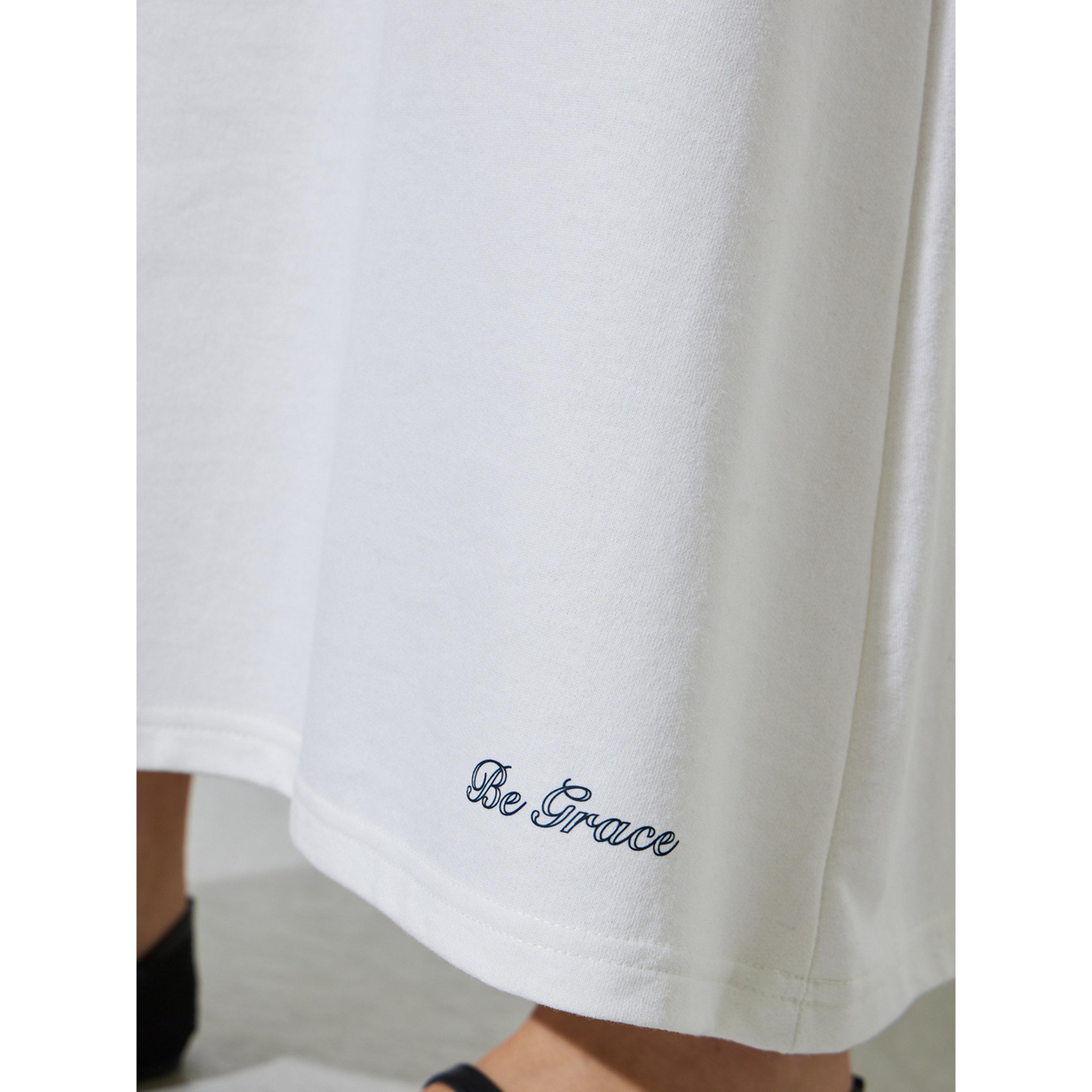 Styli Off White Slogan Print Knitted A-Line Maxi Skirt-women-clothing-skirts-image-4