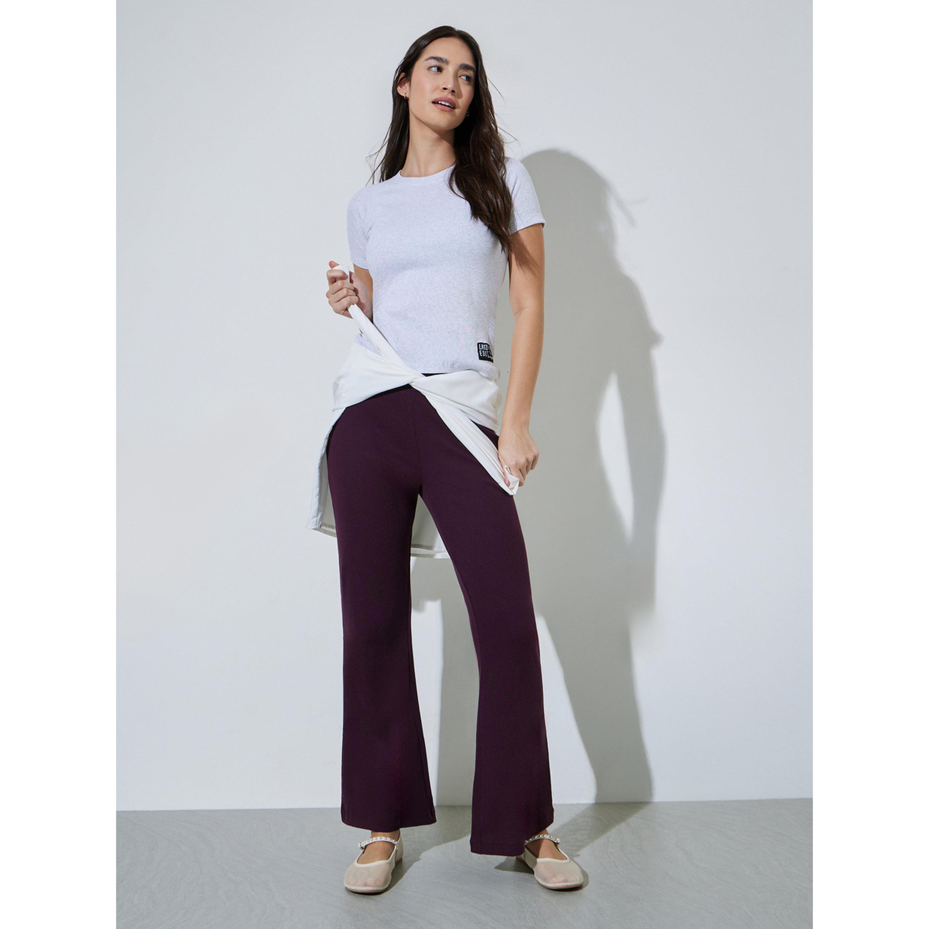 ليقنز مضلع بحافة واسعة بتفاصيل بارزة الملمس-women-clothing-leggings-image-2
