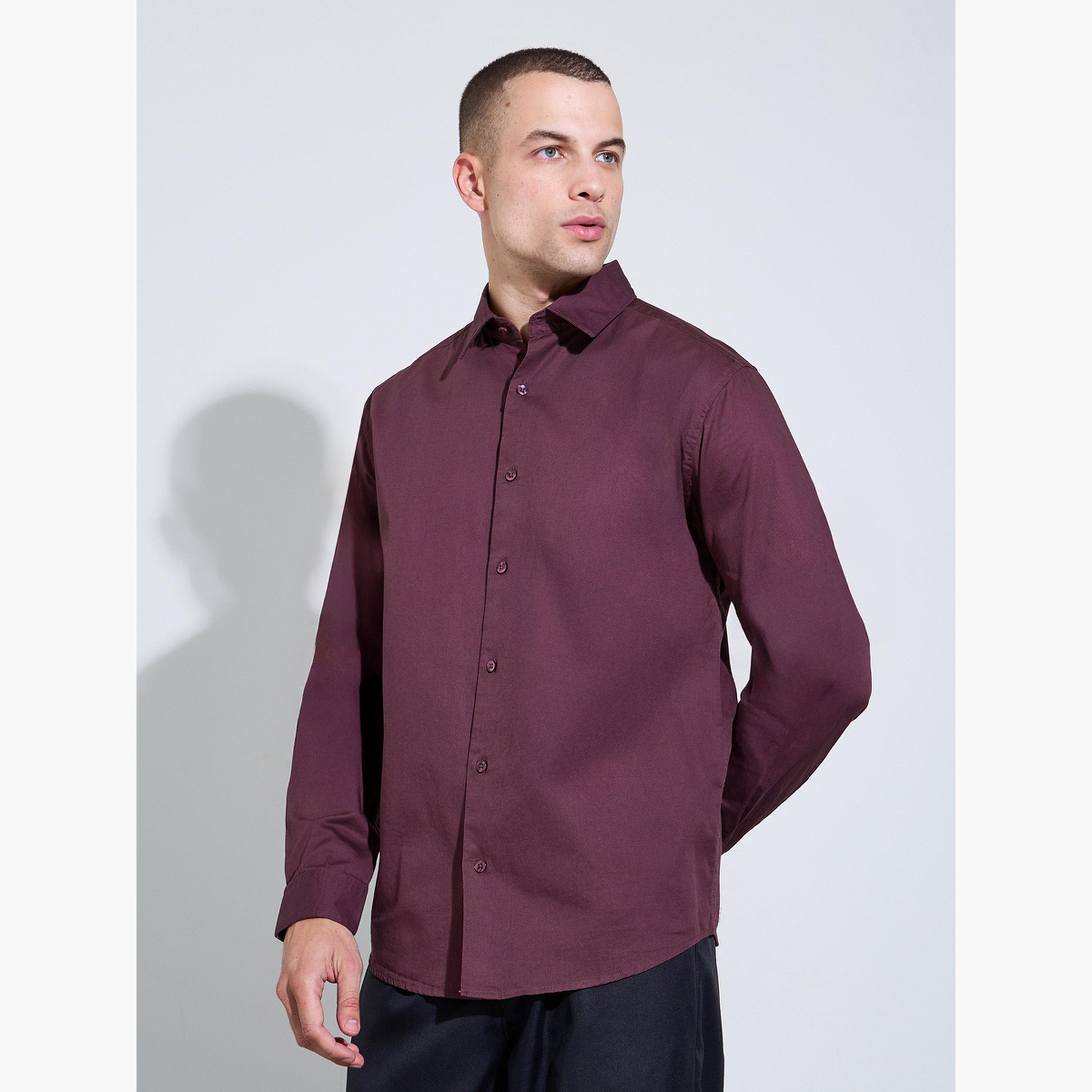 قميص سادة بقصة عادية للرجال-men-clothing-shirts-image-1