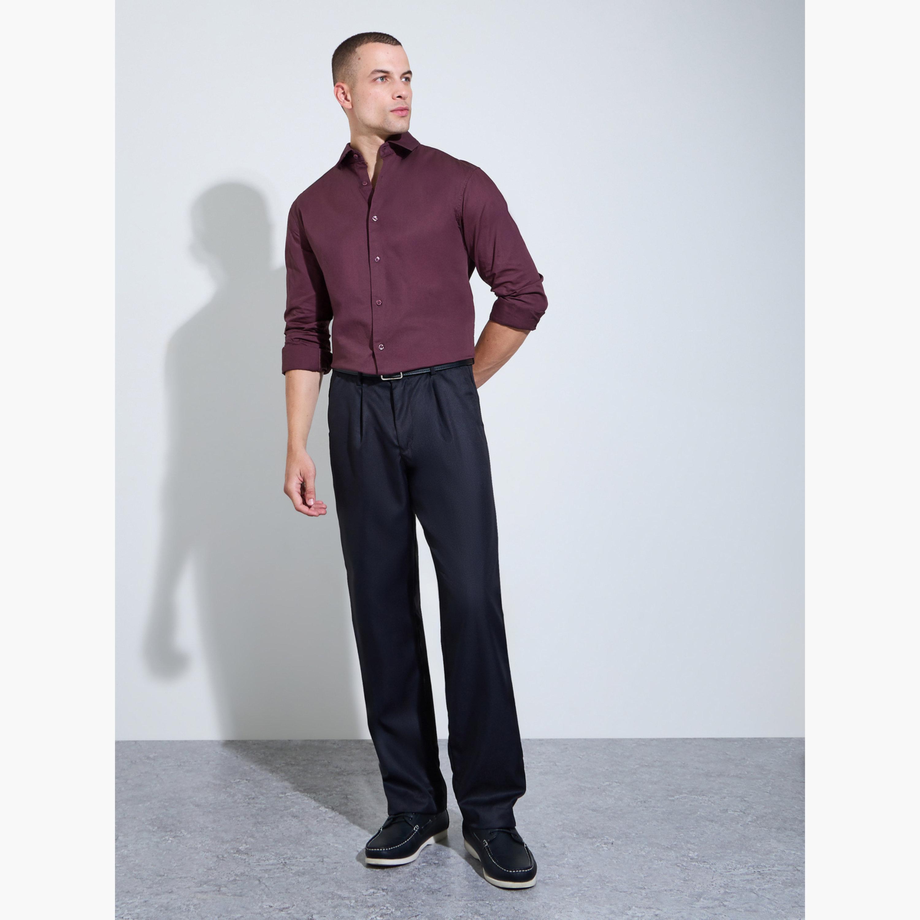 قميص سادة بقصة عادية للرجال-men-clothing-shirts-image-2