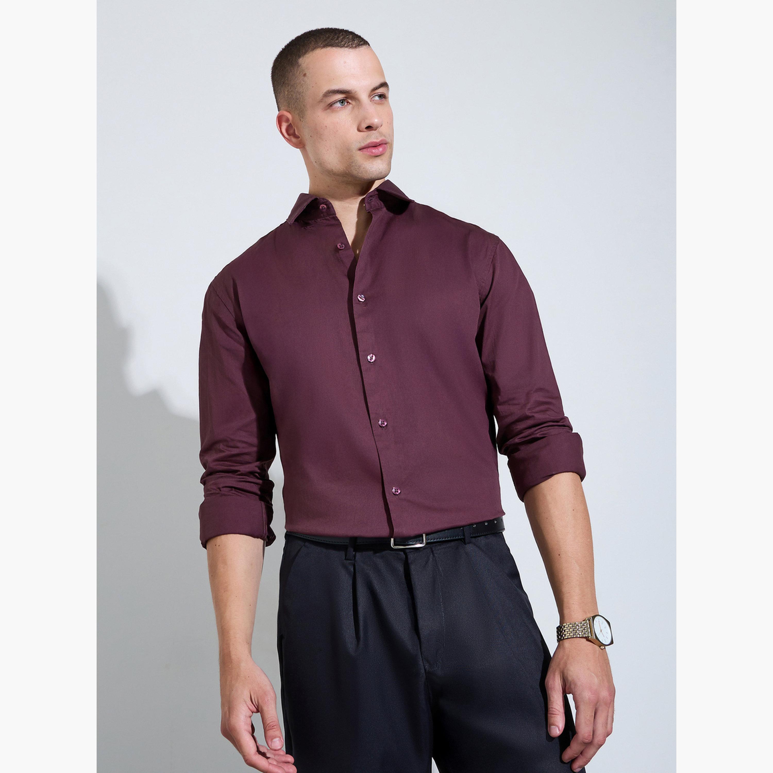 قميص سادة بقصة عادية للرجال-men-clothing-shirts-image-3