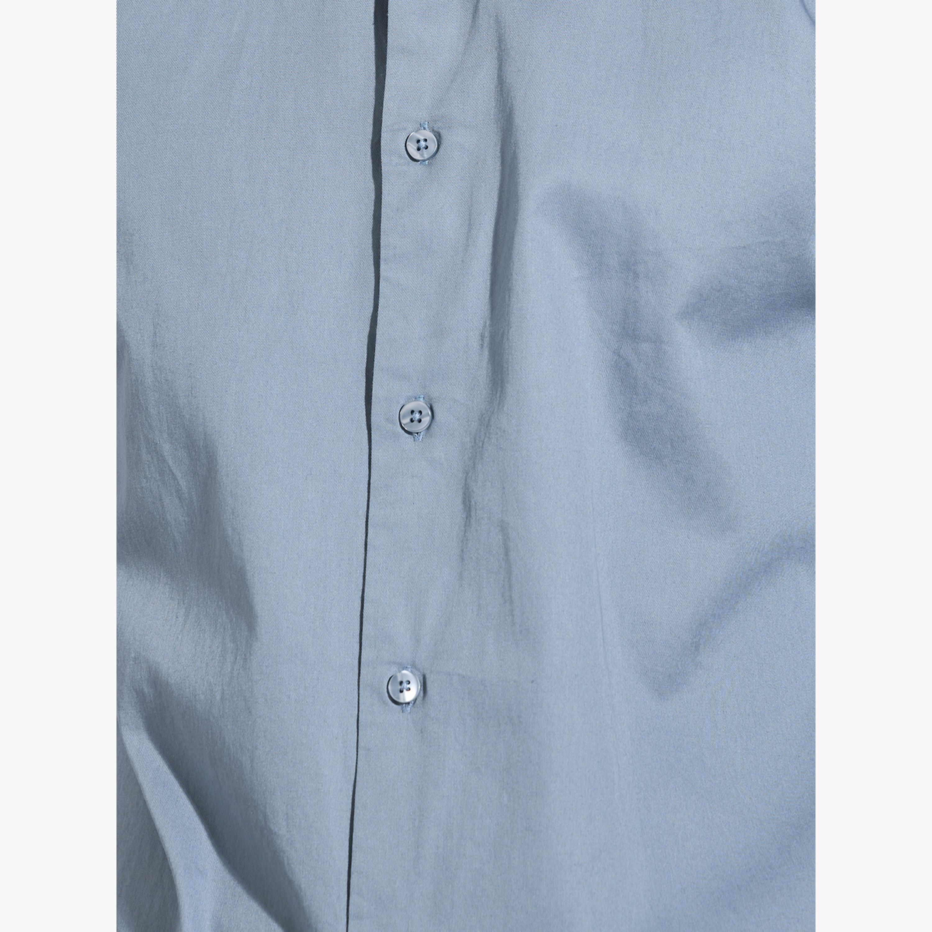 Styli Men Grey Solid Regular Fit Shirt-men-clothing-shirts-image-5