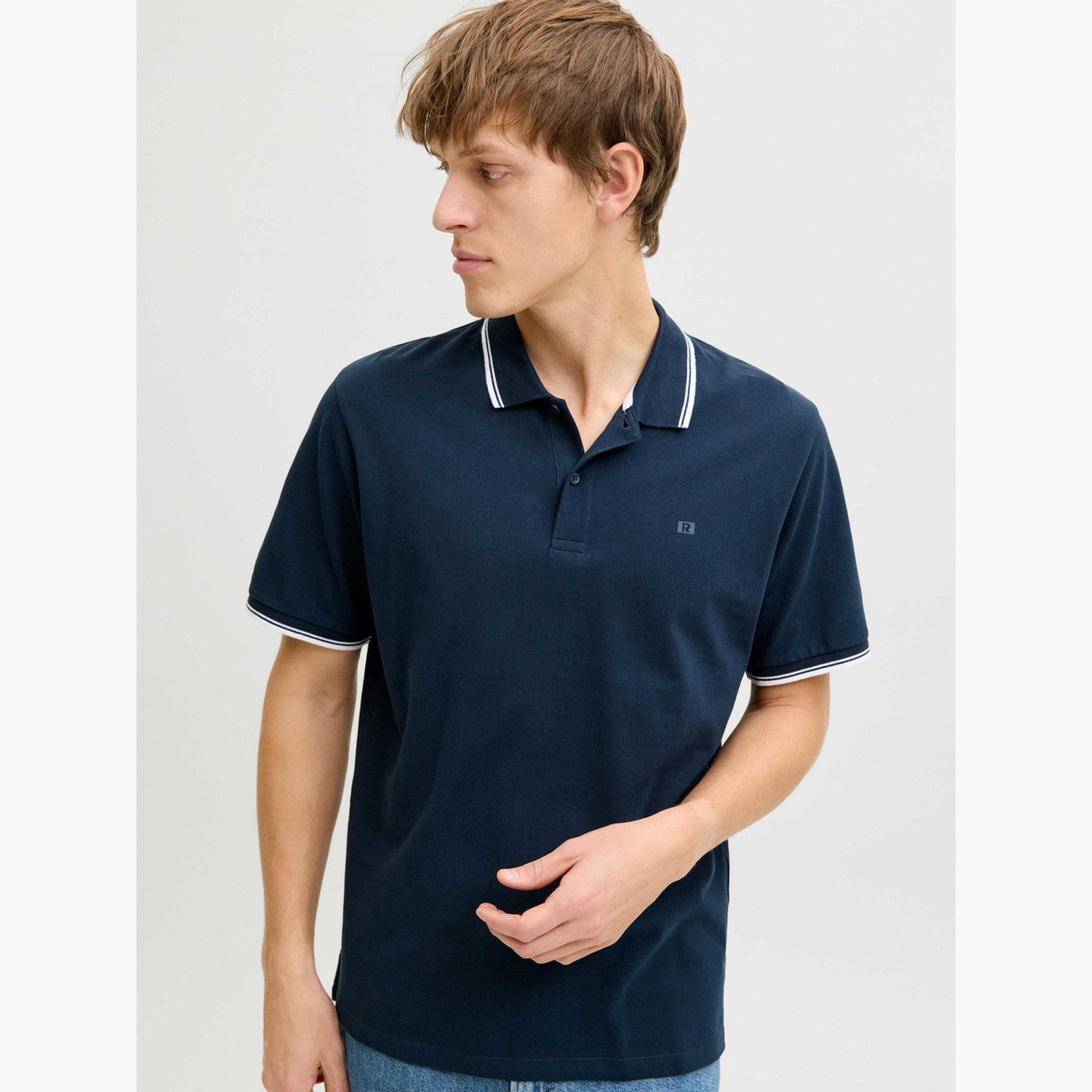REBEL Navy Blue Tipping Detail Casual Polo-men-clothing-tshirtsandpolos-polos-image-3