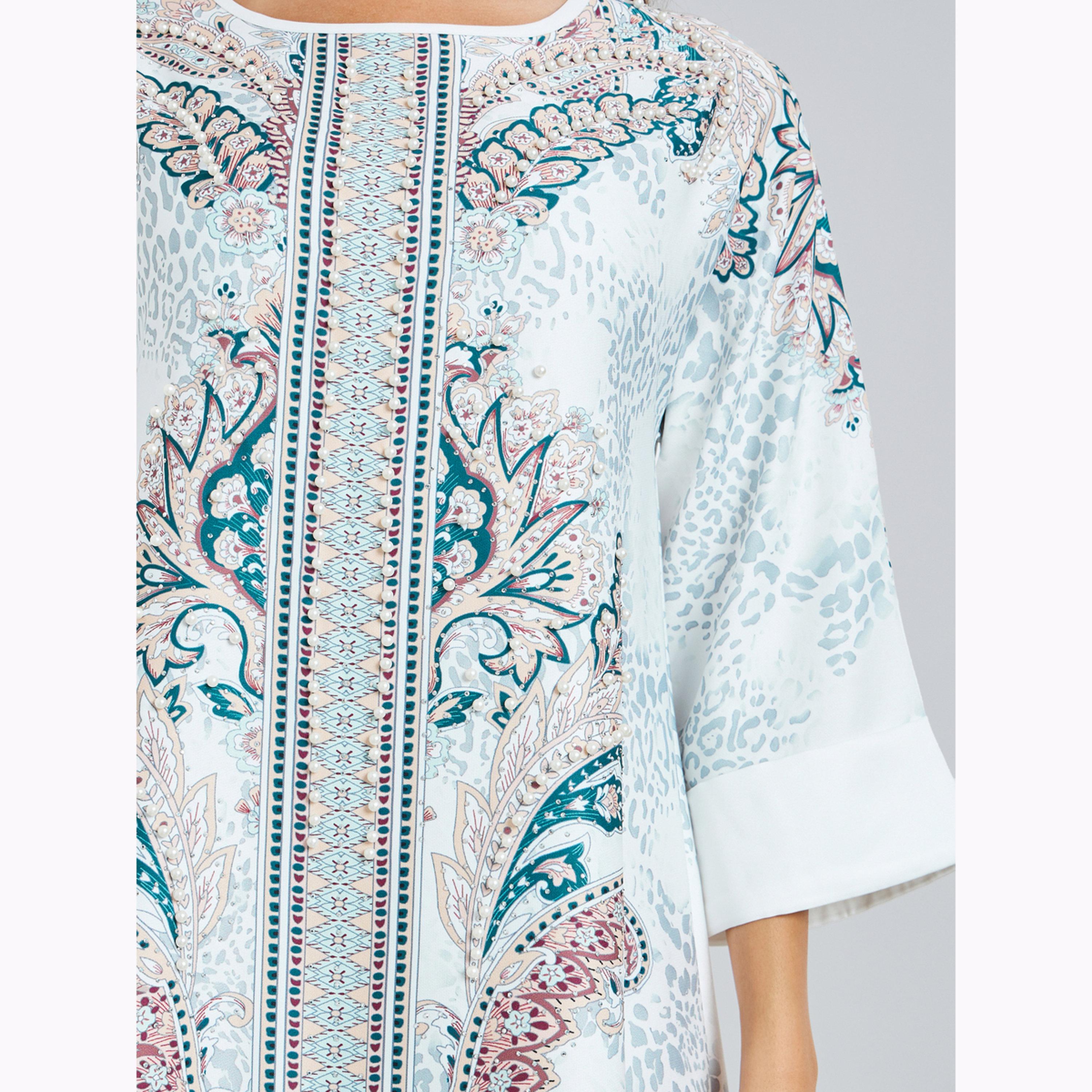 جلابية بحافة واسعة ومزينة بأحجار الراين ومطبعة-women-arabicclothing-jalabiyas-image-5