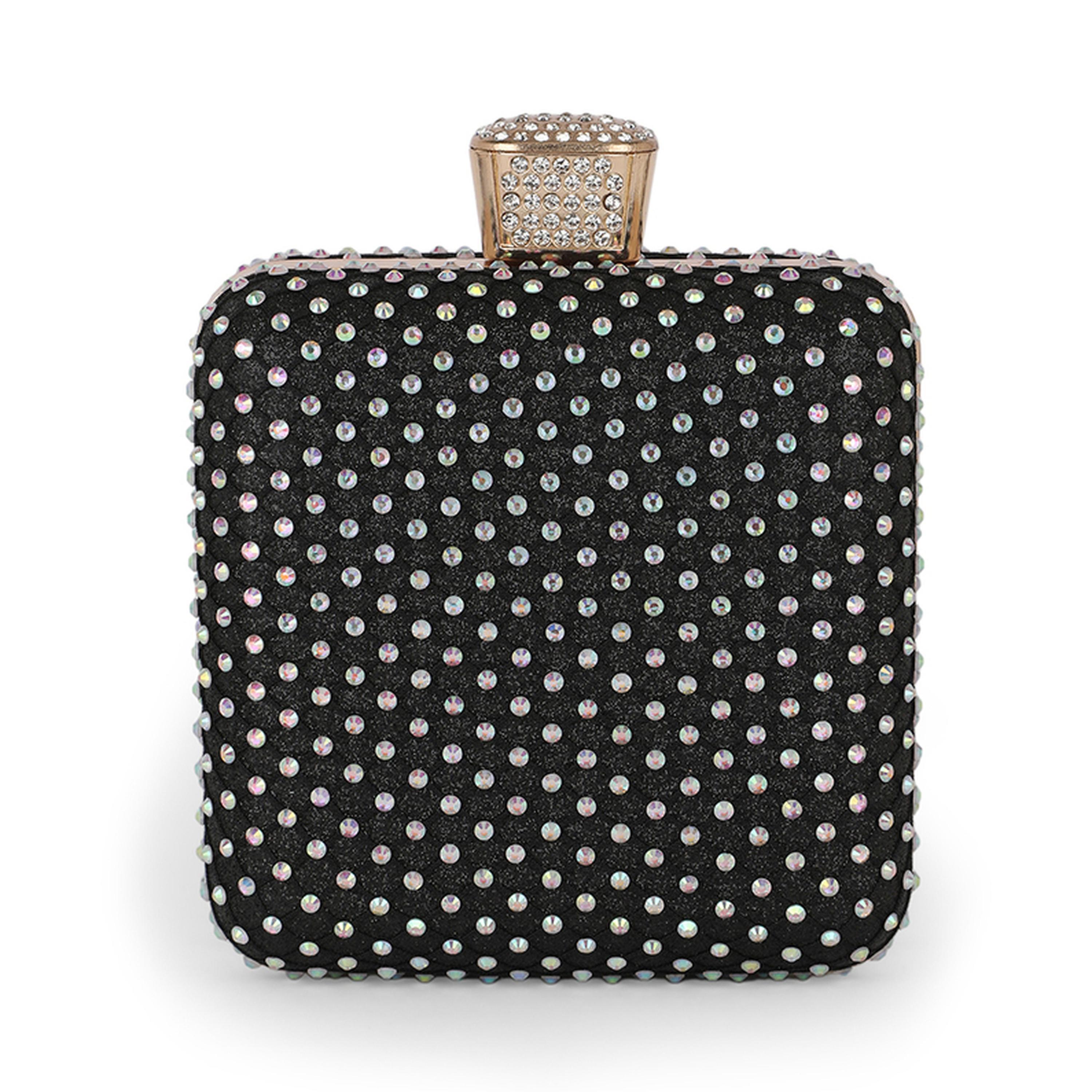 Globus X Styli Black Embellished Square Clutch-women-bagsandwallets-handbags-image-3