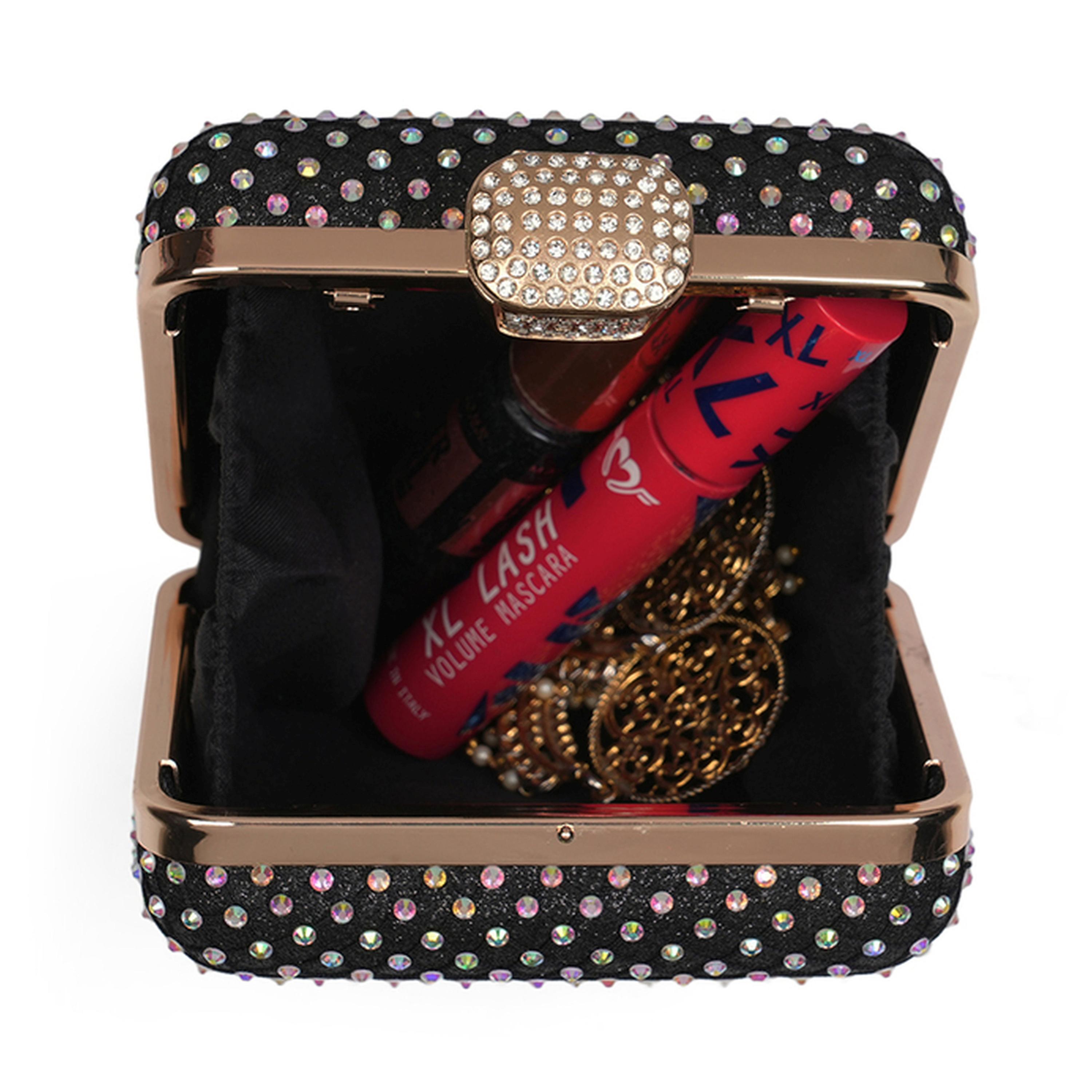 Globus X Styli Black Embellished Square Clutch-women-bagsandwallets-handbags-image-5