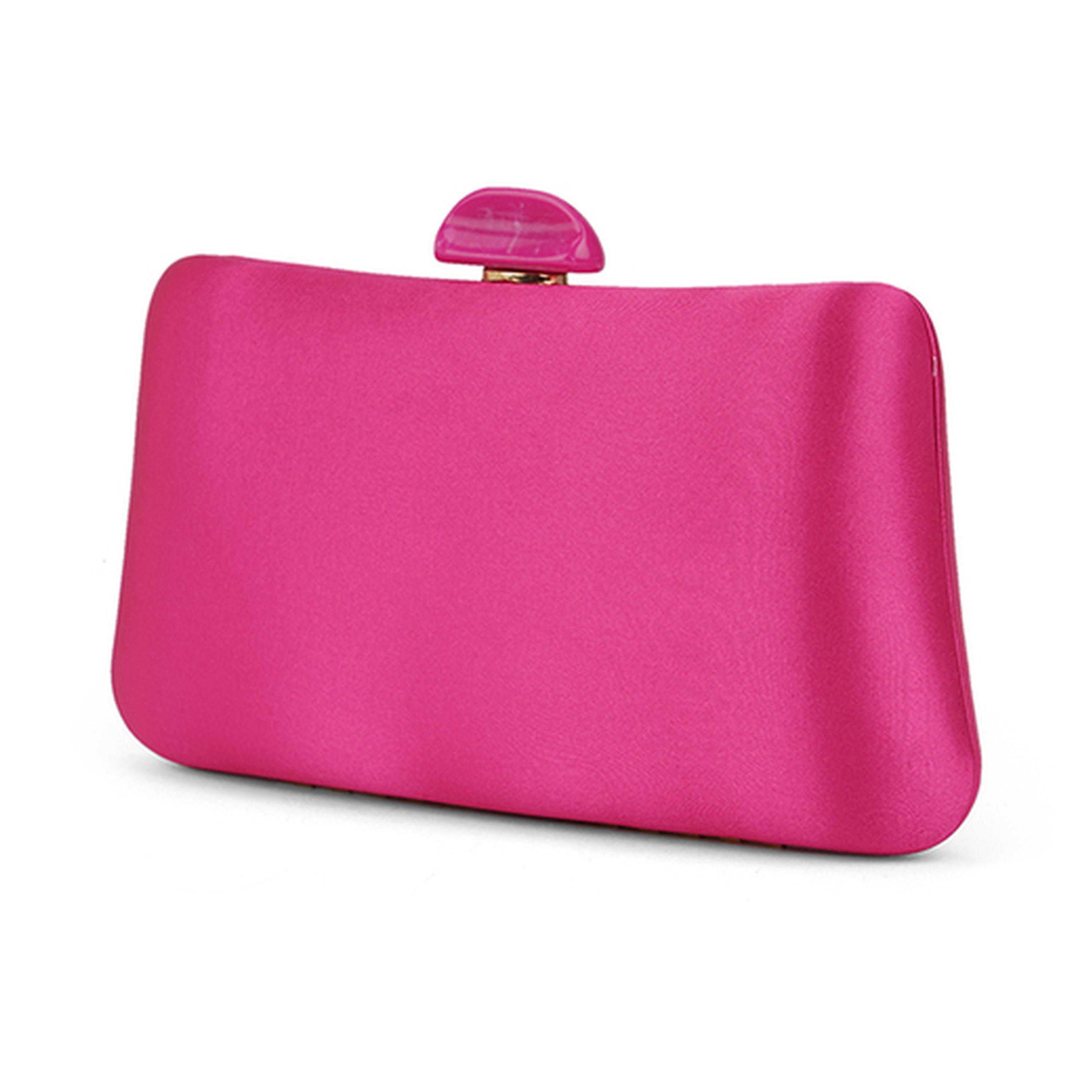 شنطة كلتش مستطيلة وردية لامعة بحزام سلسلة-women-bagsandwallets-handbags-image-2