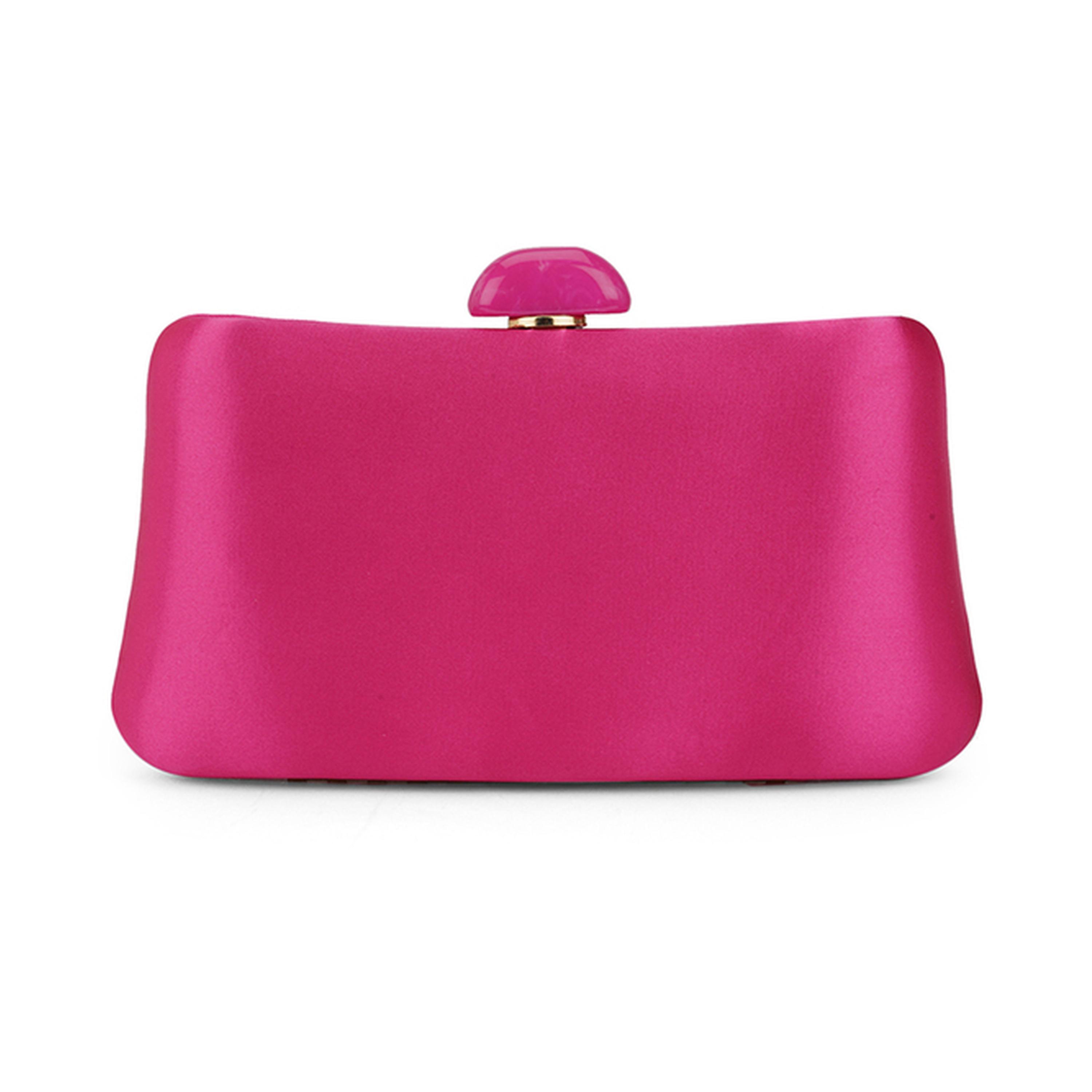 شنطة كلتش مستطيلة وردية لامعة بحزام سلسلة-women-bagsandwallets-handbags-image-3