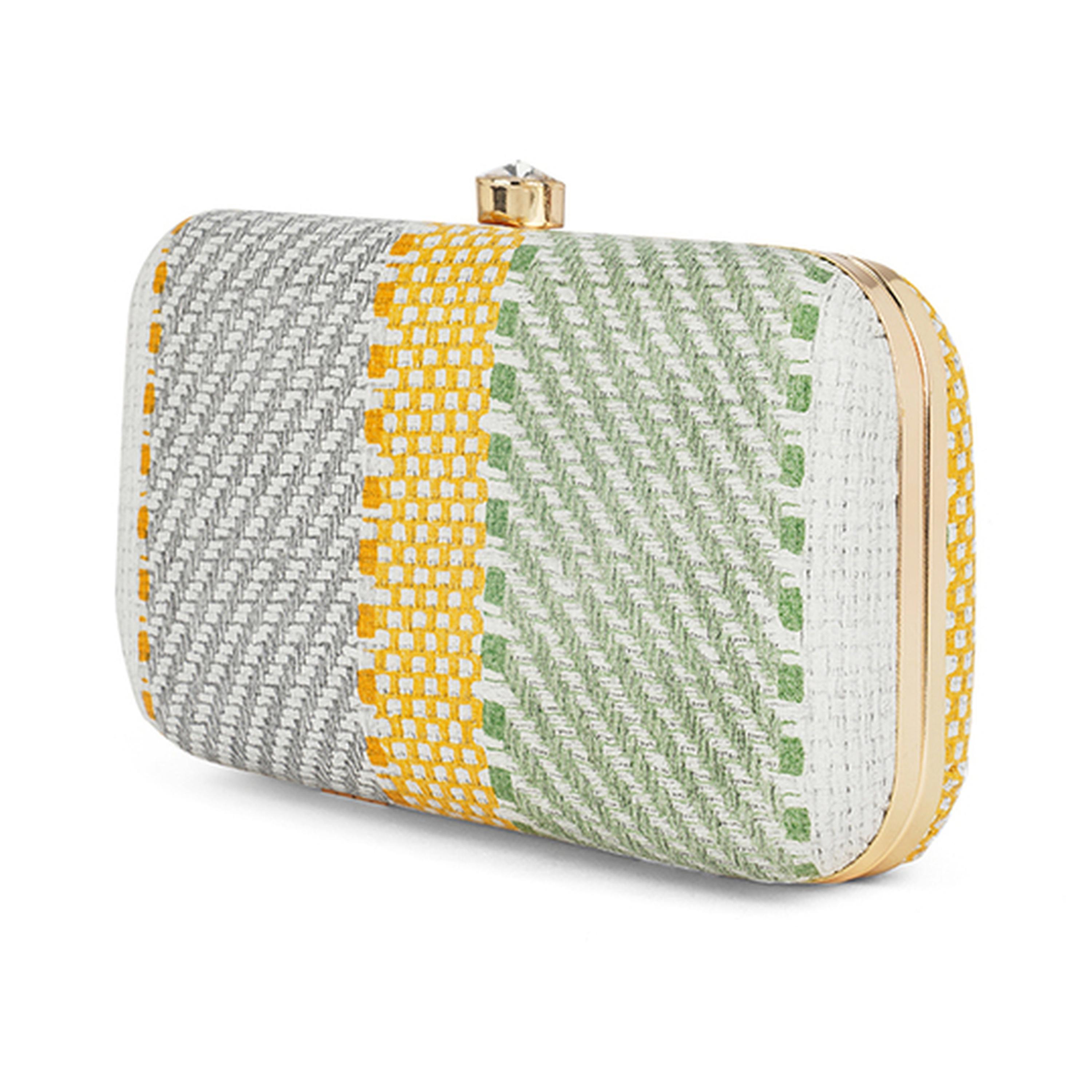 Globus X Styli Green Woven Clutch with Detachable Chain Strap-women-bagsandwallets-handbags-image-2