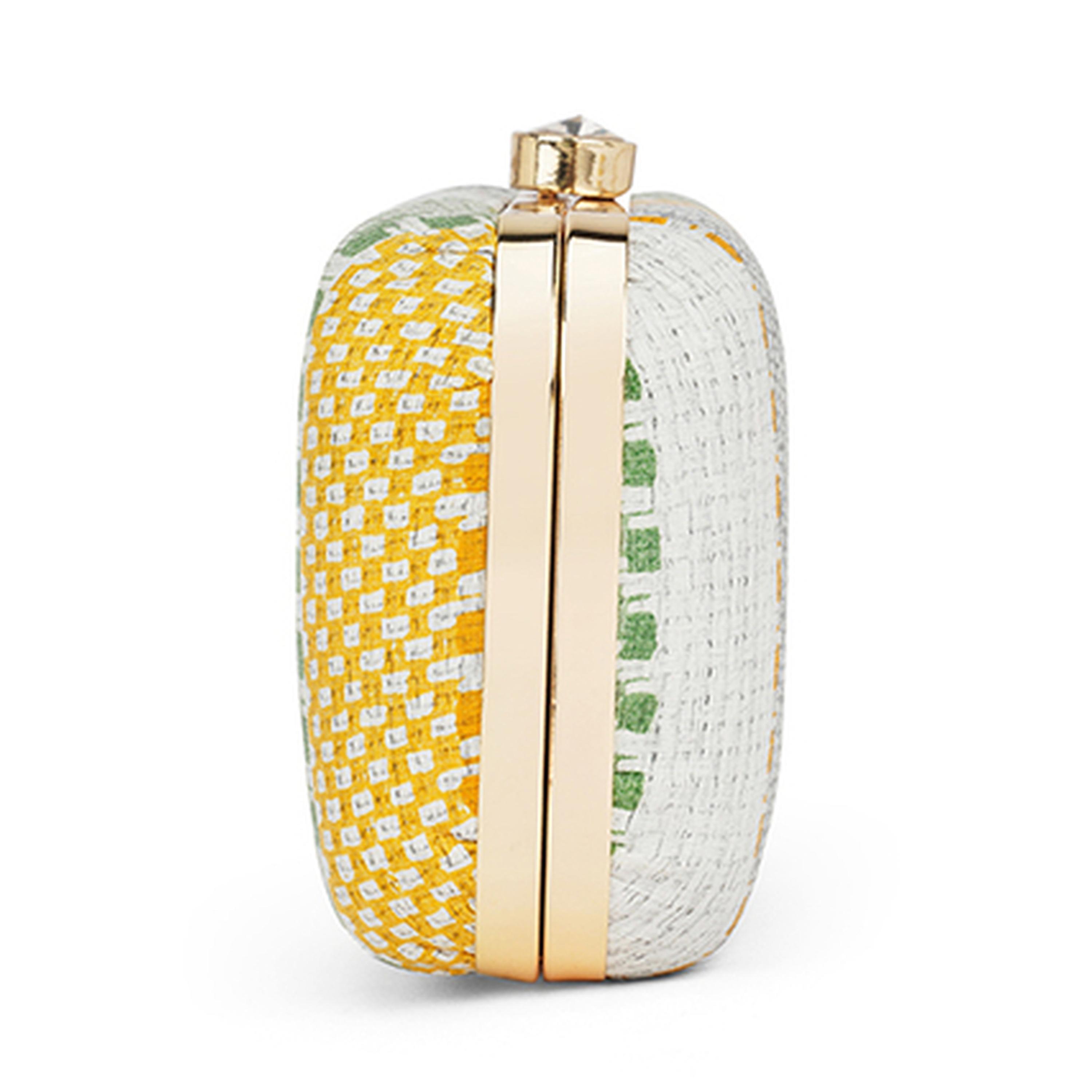 Globus X Styli Green Woven Clutch with Detachable Chain Strap-women-bagsandwallets-handbags-image-4
