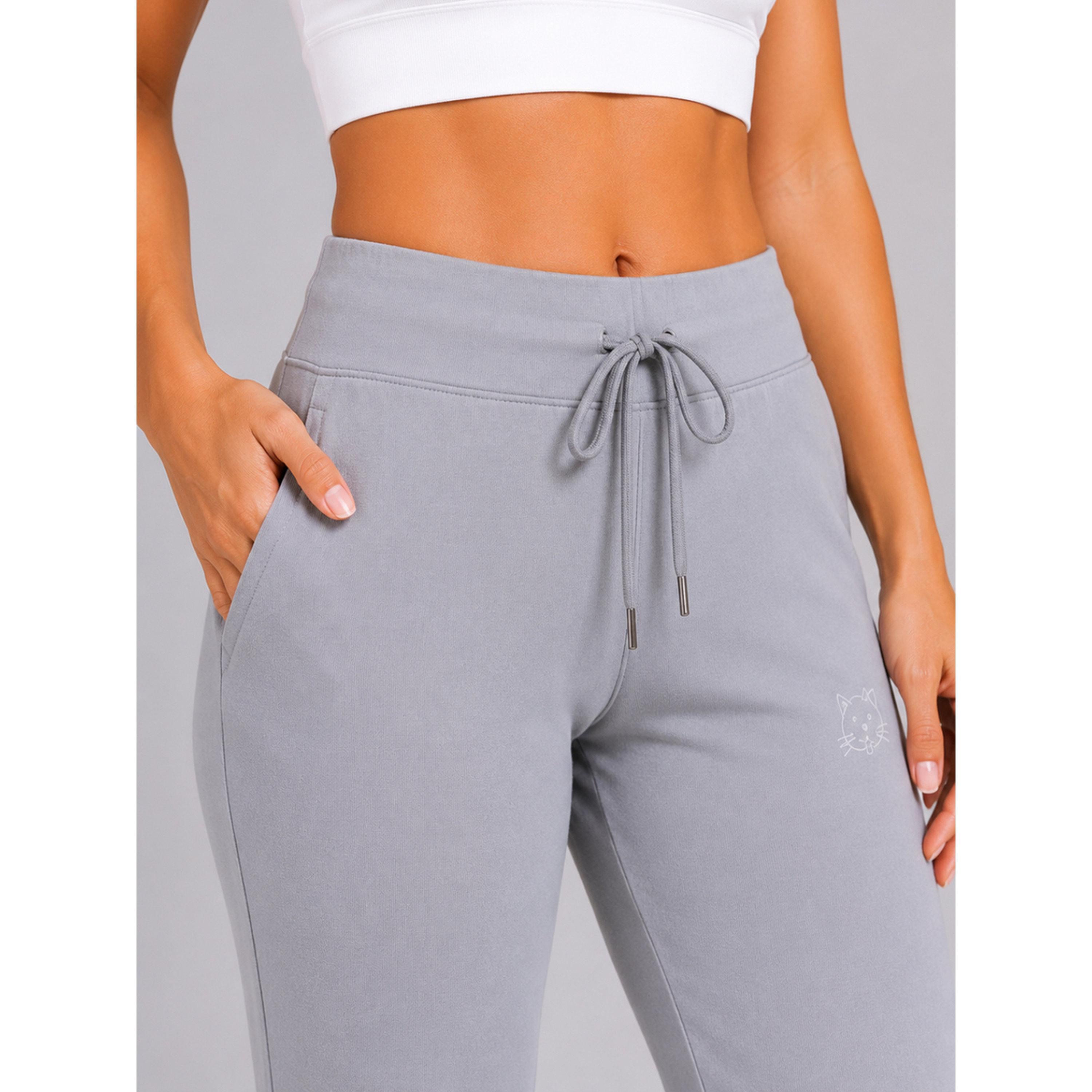 Take Two Grey Solid Flared Sweatpants with Drawstring Waist and Pockets-women-clothing-bottoms-joggers-image-5