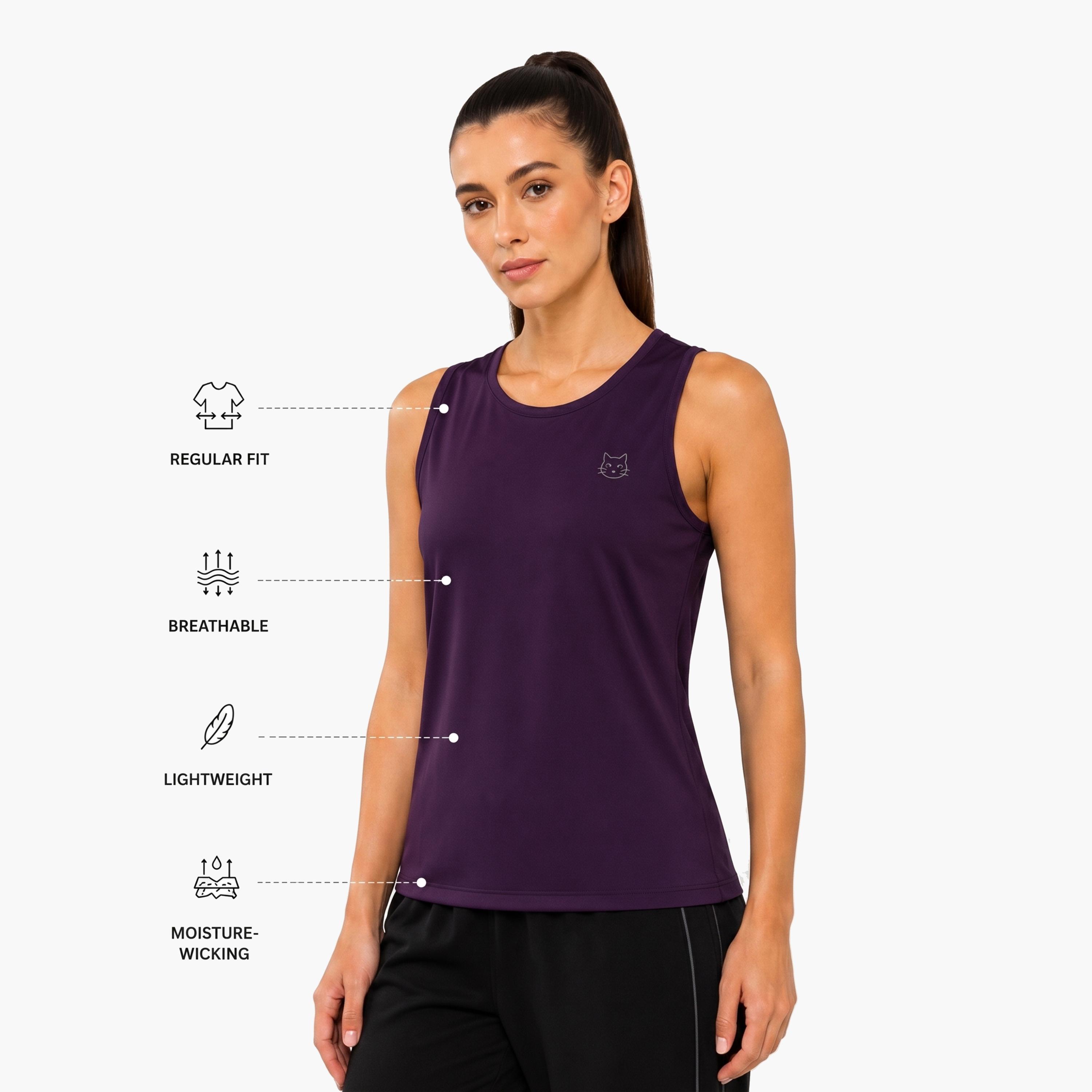 بلوزة رياضية بدون أكمام سادة-sports-women-clothing-tshirtsandvests-image-6