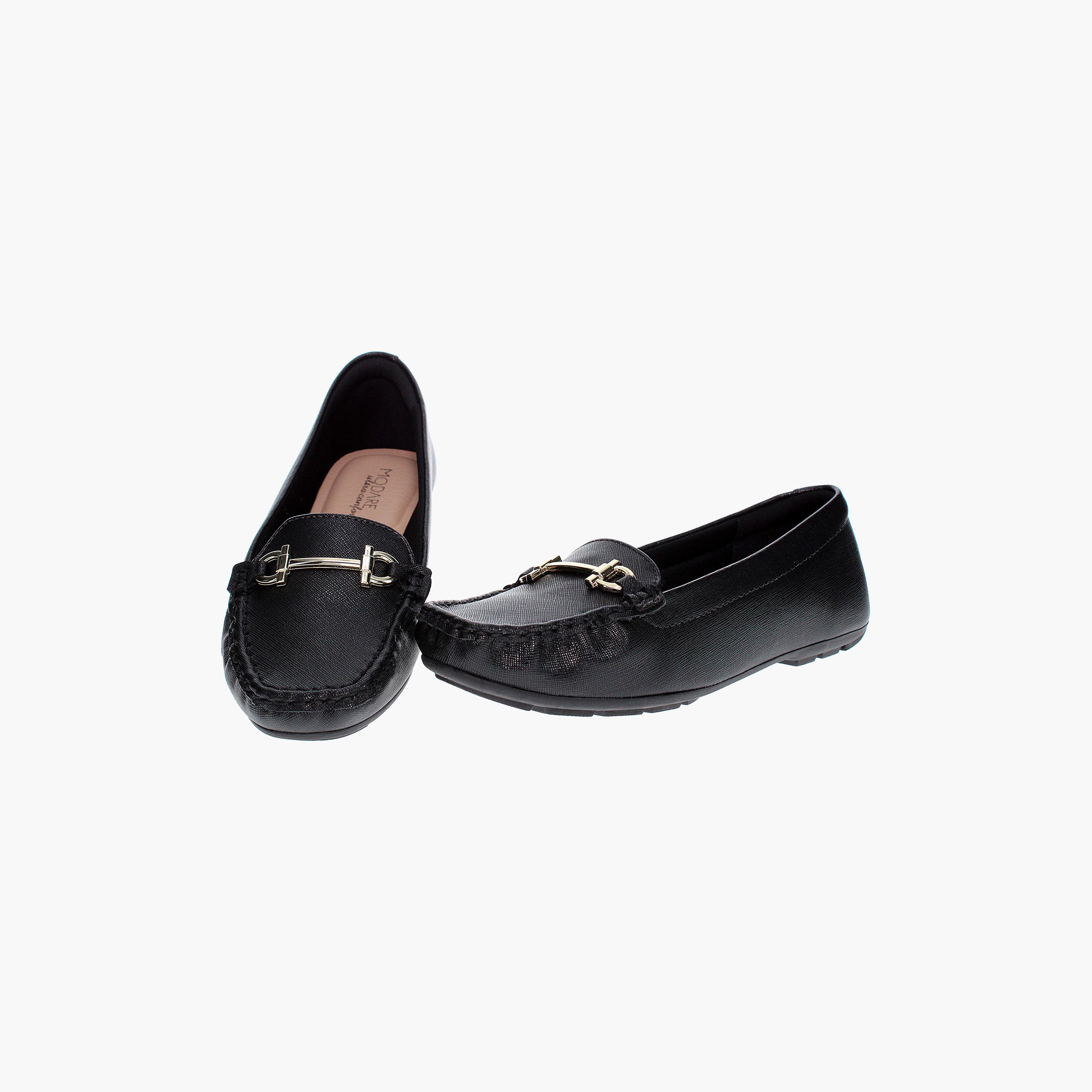 Modare by Geoomnii Women's Horsebit Loafers with Golden Buckle Detail | 7035-641-26256      -women-shoes-loafersandmoccasins-image-4