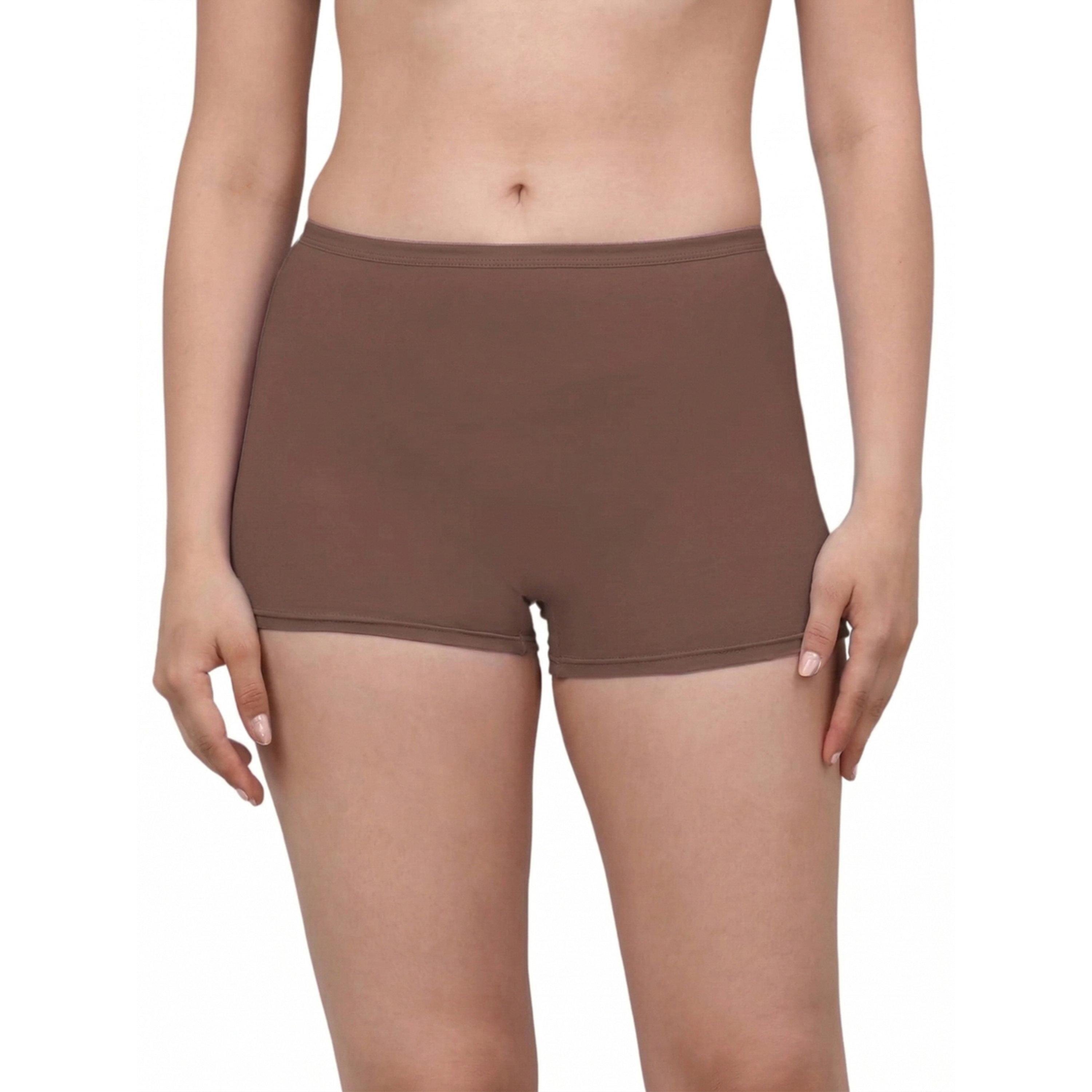 طقم من 3 سراويل داخلية بوي شورت سادة-women-clothing-lingerie-panties-image-3