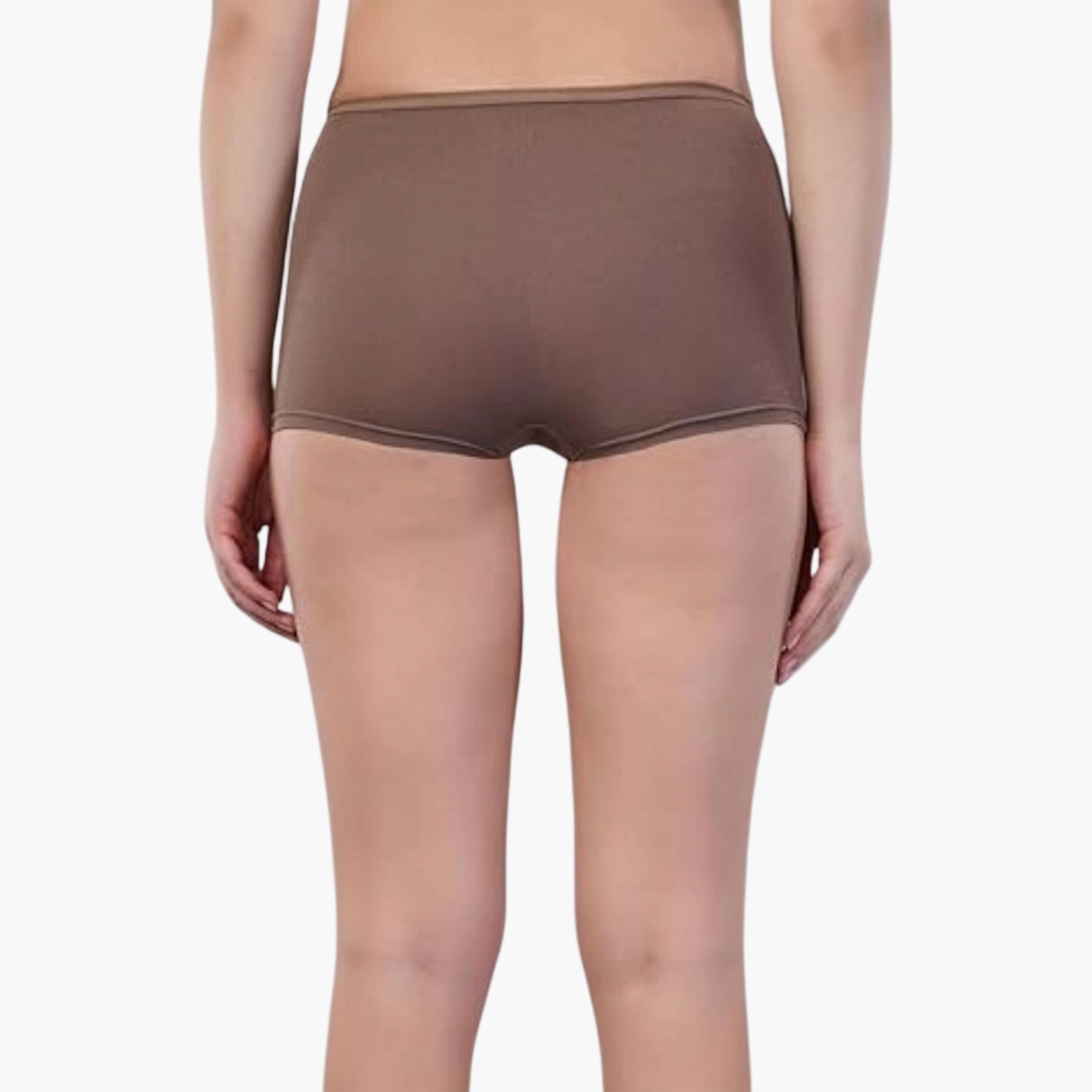 طقم من 3 سراويل داخلية بوي شورت سادة-women-clothing-lingerie-panties-image-5