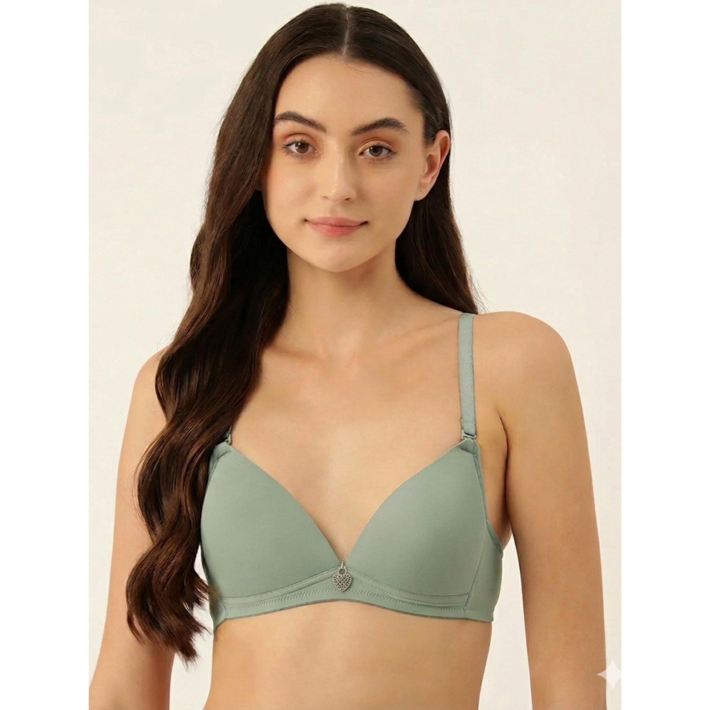 حمالة صدر للاستخدام اليومي بمبطنة خفيفة أخضر-women-clothing-lingerie-bras-image-1