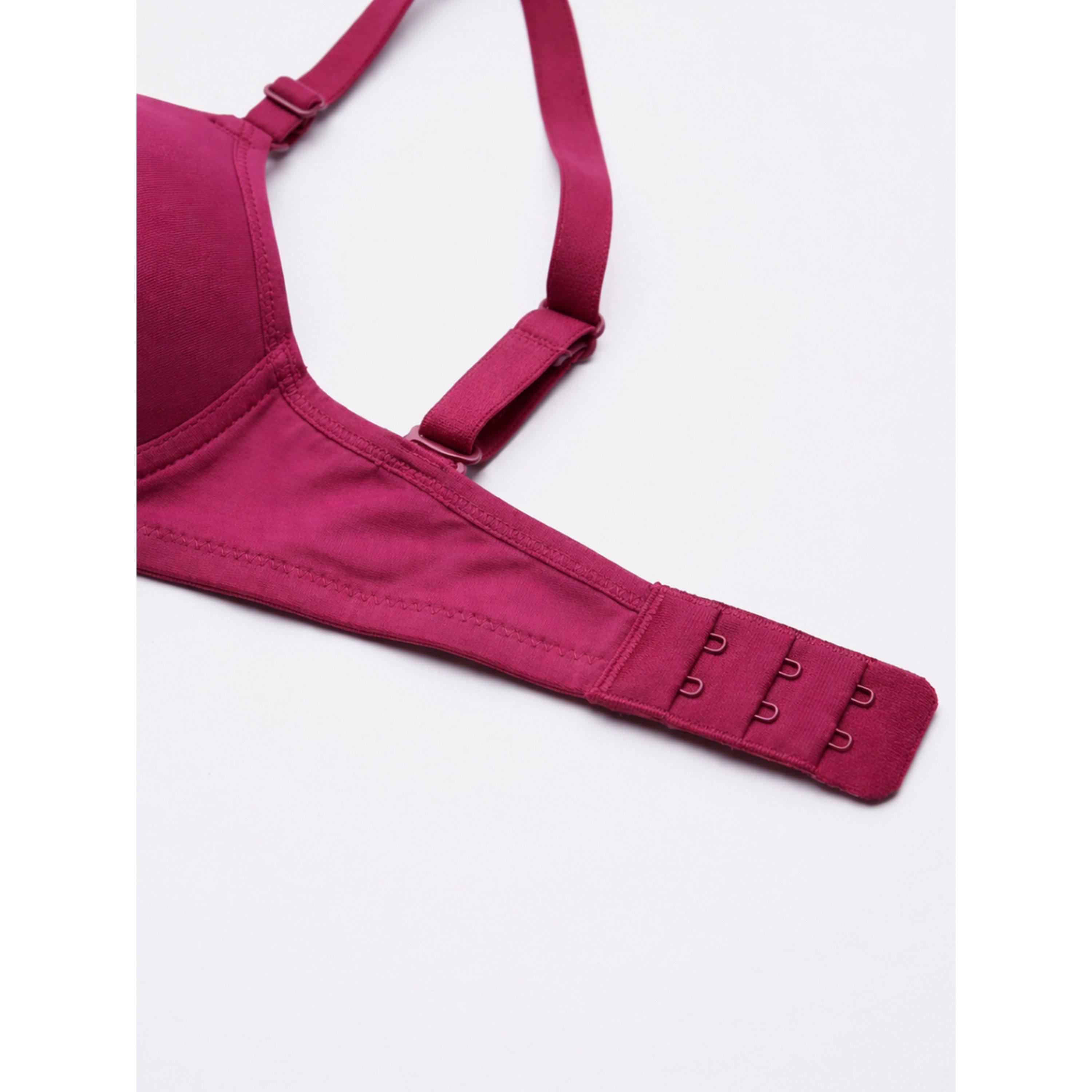 حمالة صدر للاستخدام اليومي بمبطنة خفيفة مارون-women-clothing-lingerie-bras-image-4