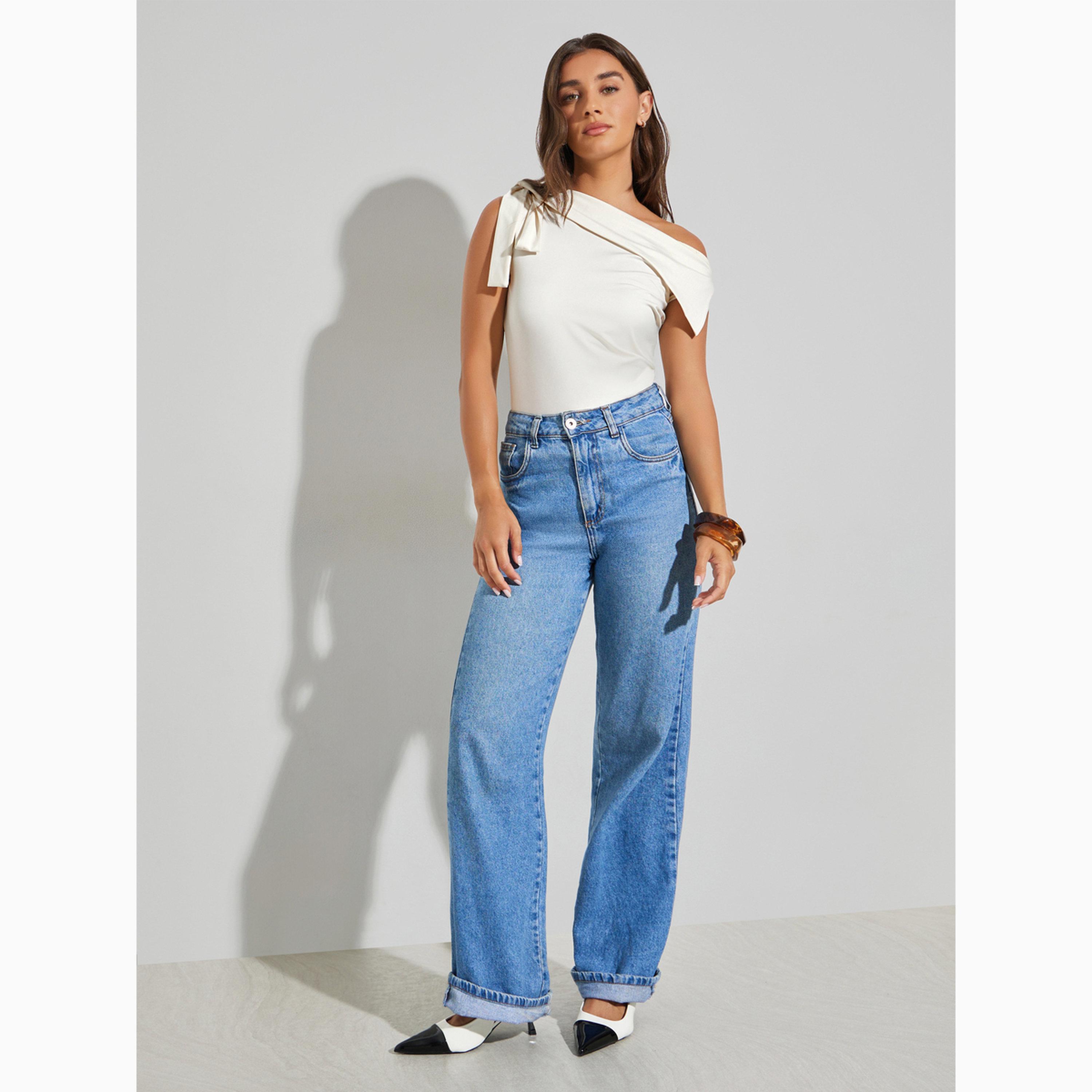 بلوزة محبوكة بلا أكمام بياقة غير متماثلة-women-clothing-shirtsandblouses-blouses-image-2