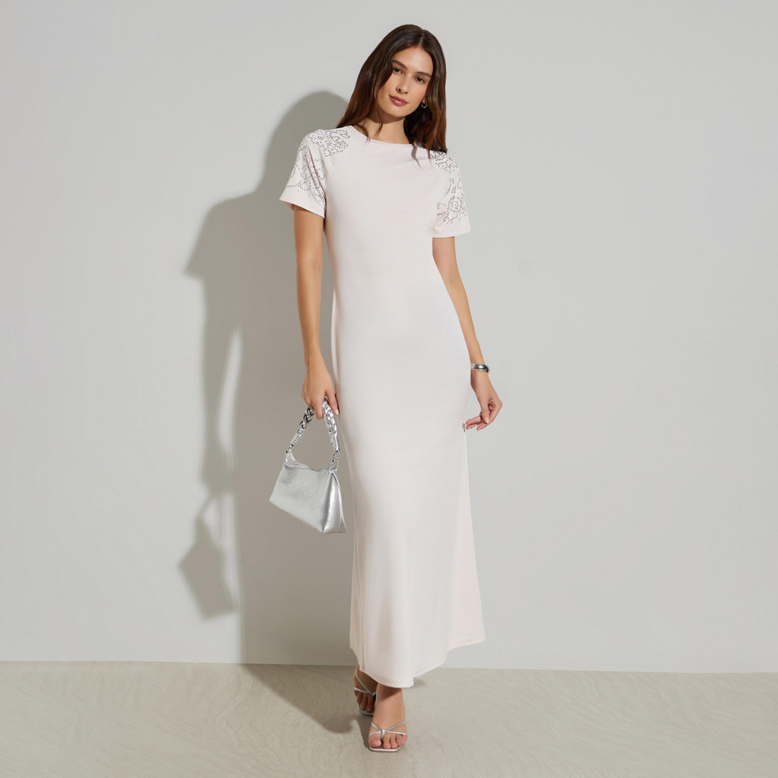 فستان طويل بأكمام مزينة-women-clothing-dresses-image-1