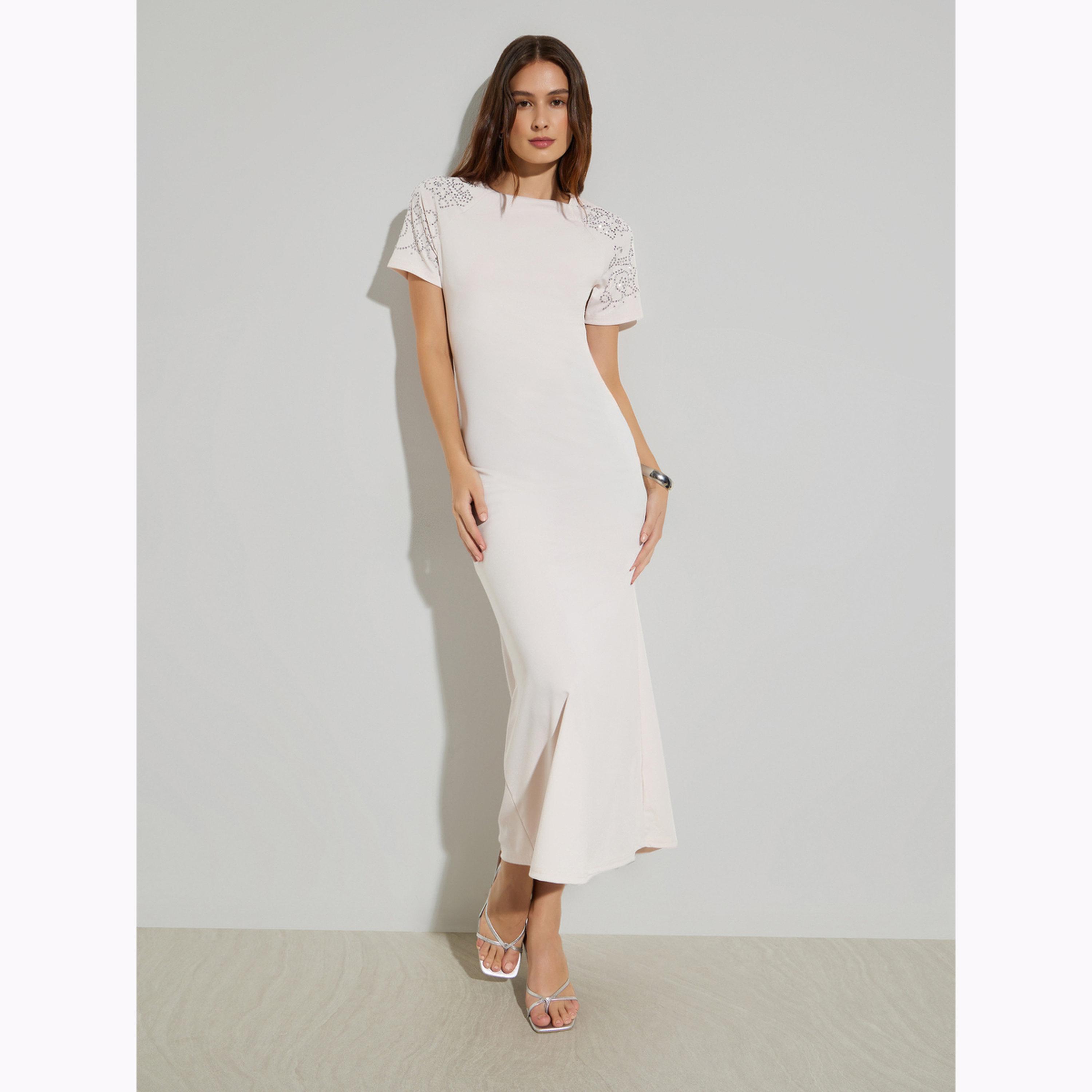 فستان طويل بأكمام مزينة-women-clothing-dresses-image-2