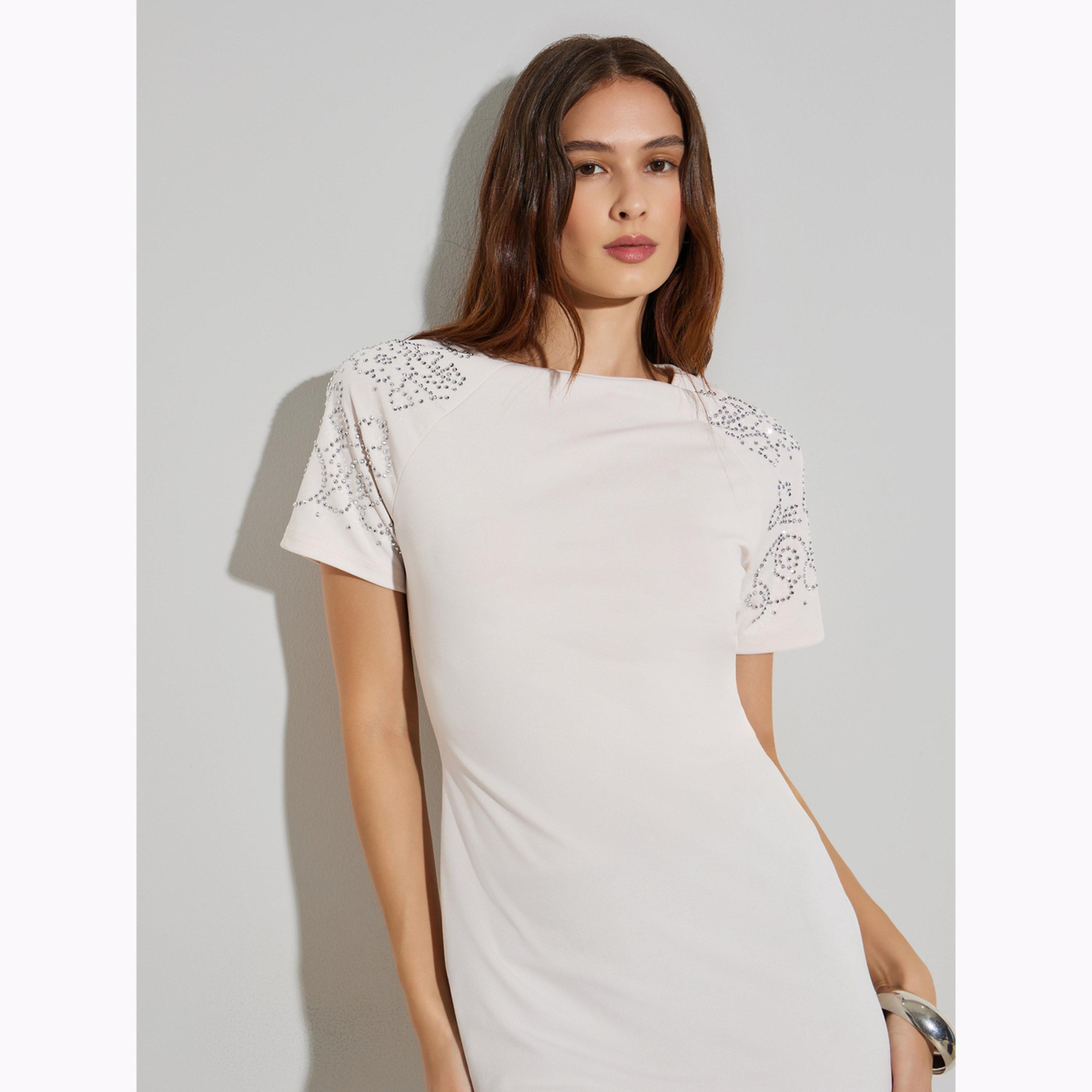 Styli Light Pink Embellished Sleeves Maxi Dress-women-clothing-dresses-image-3