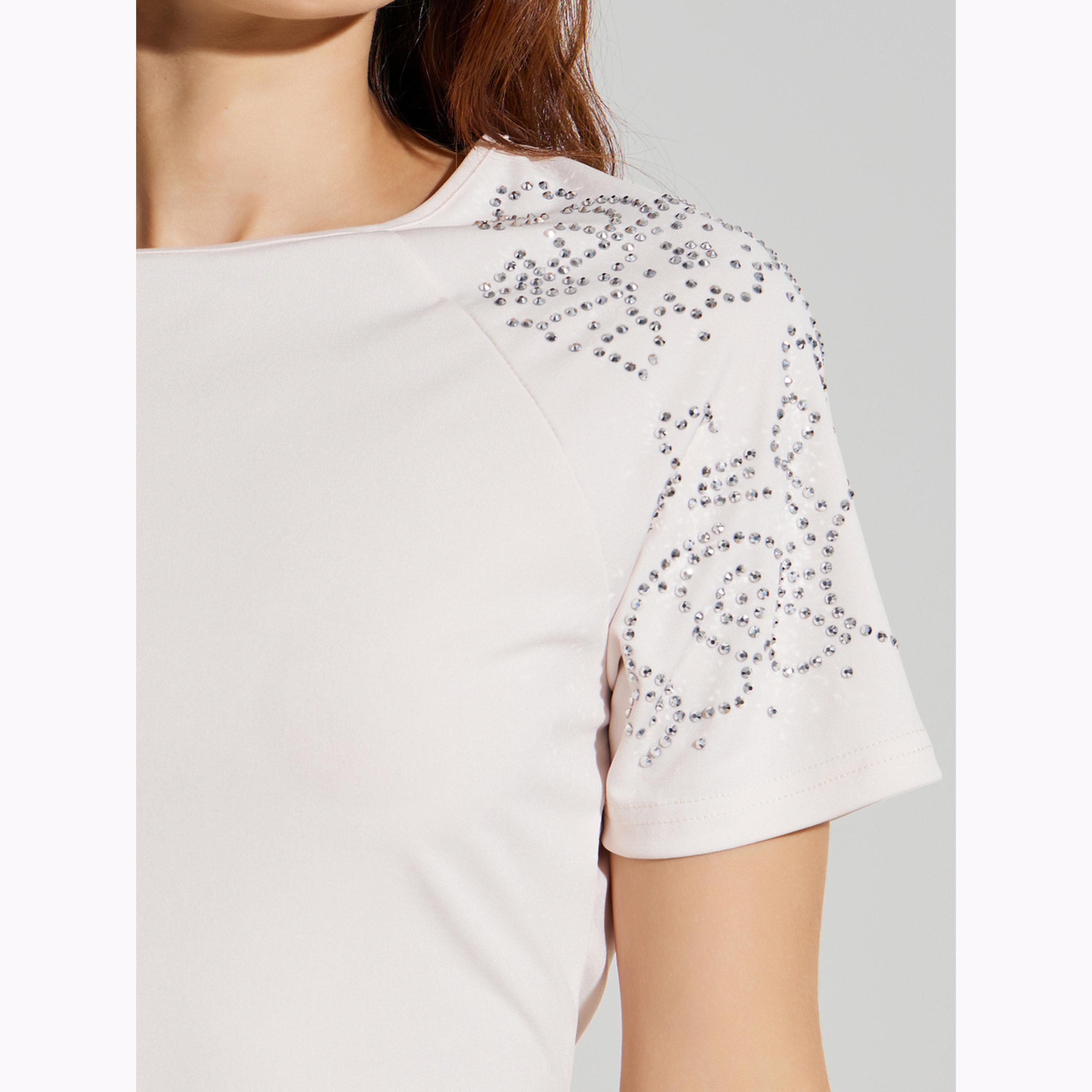 Styli Light Pink Embellished Sleeves Maxi Dress-women-clothing-dresses-image-4