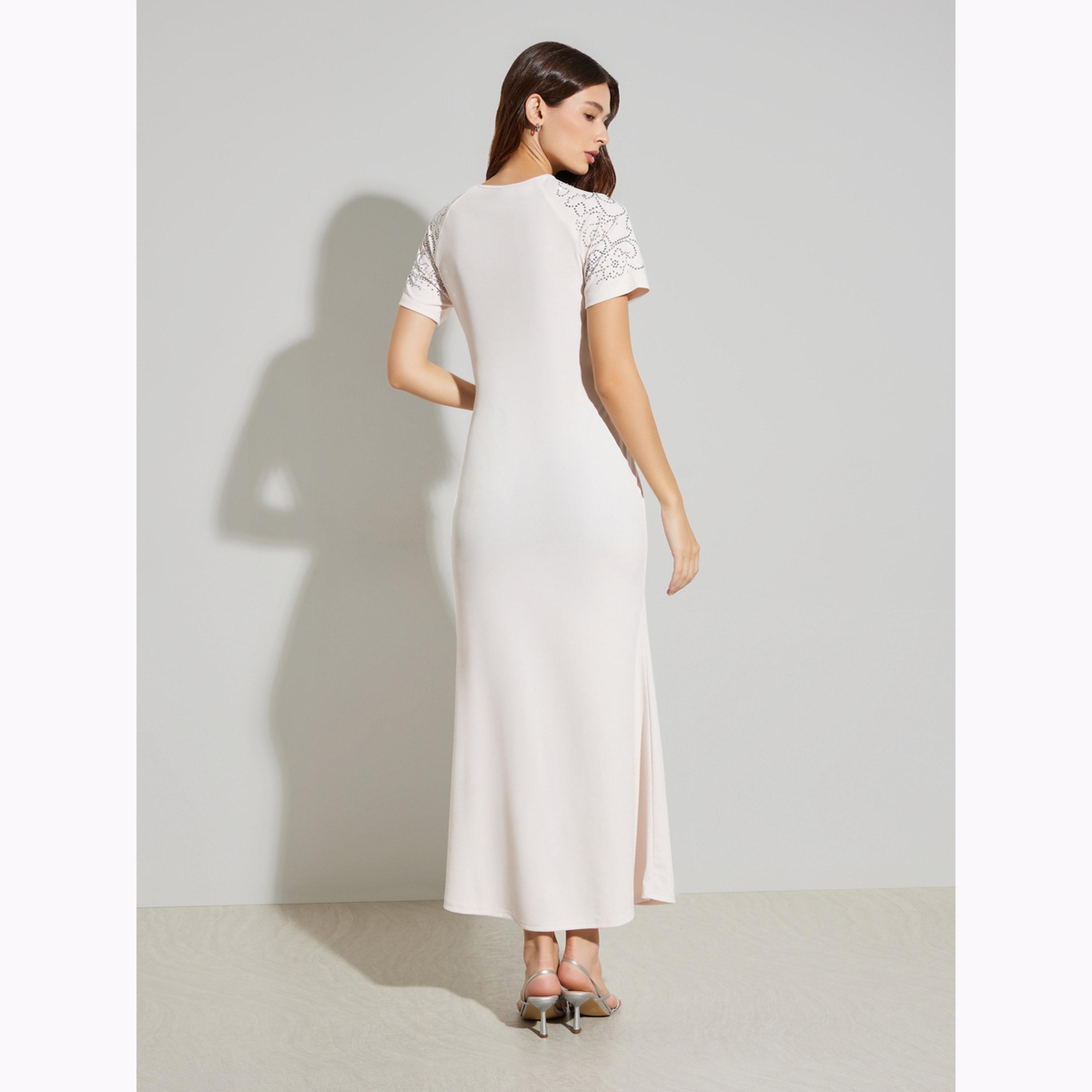 فستان طويل بأكمام مزينة-women-clothing-dresses-image-5
