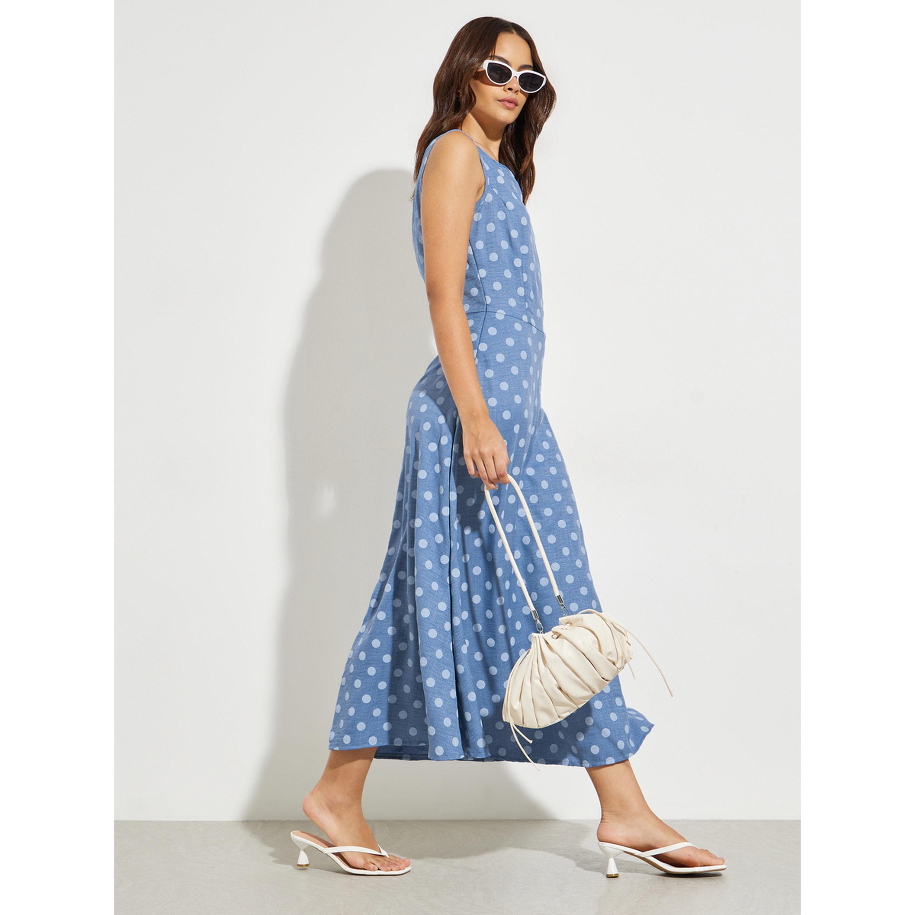 فستان ميدي بطبعة منقطة-women-clothing-dresses-image-3