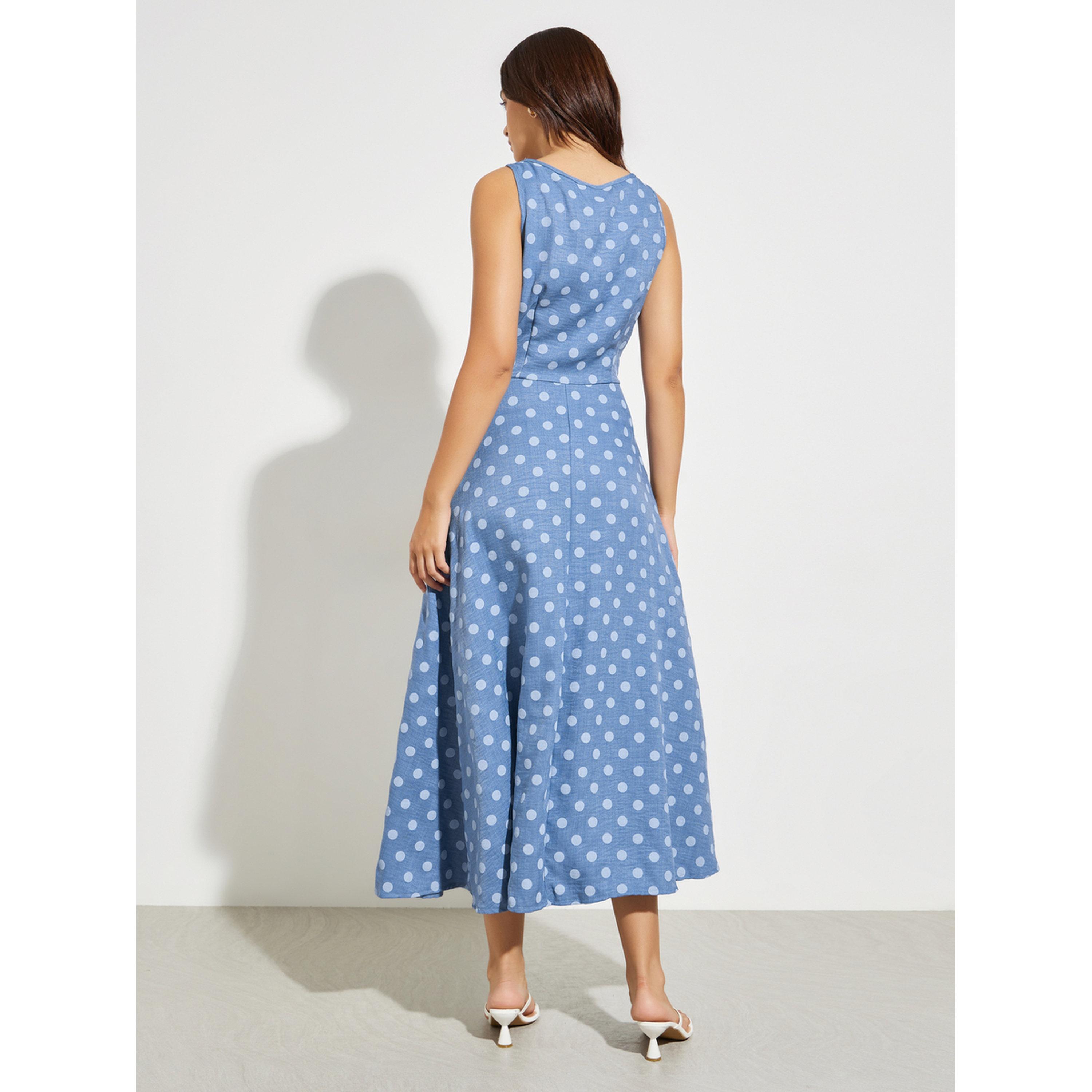 فستان ميدي بطبعة منقطة-women-clothing-dresses-image-4