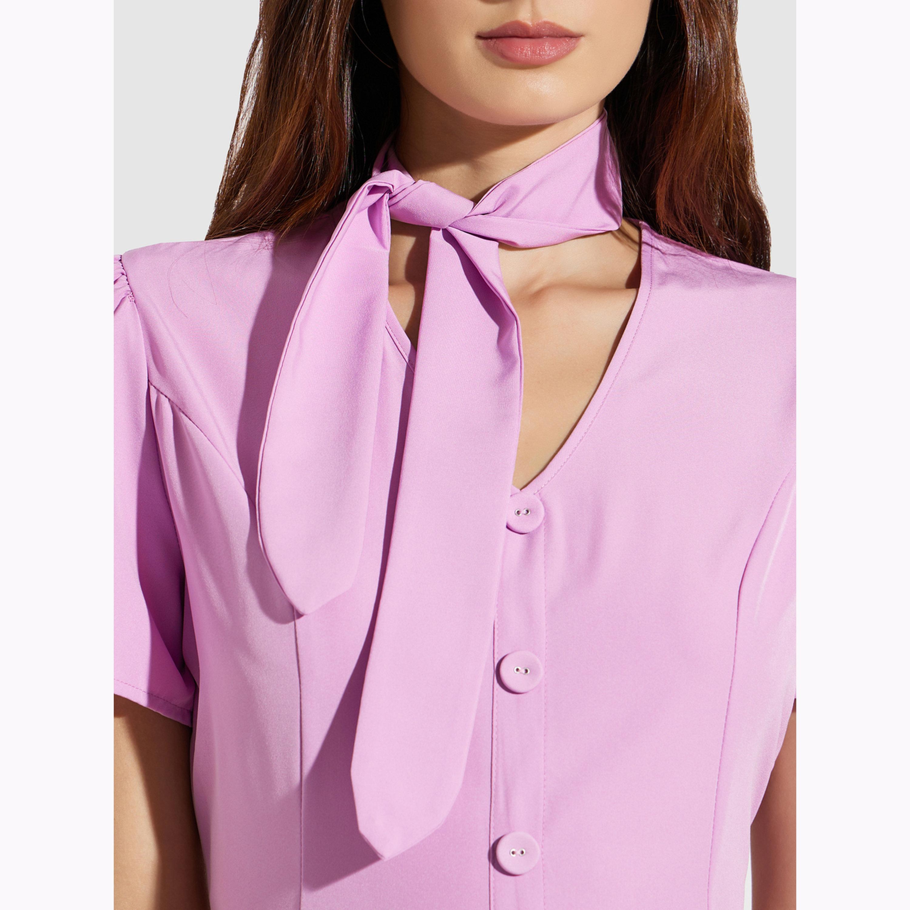 Styli Lilac Tie-Neck Detail Maxi Dress-women-clothing-dresses-image-5