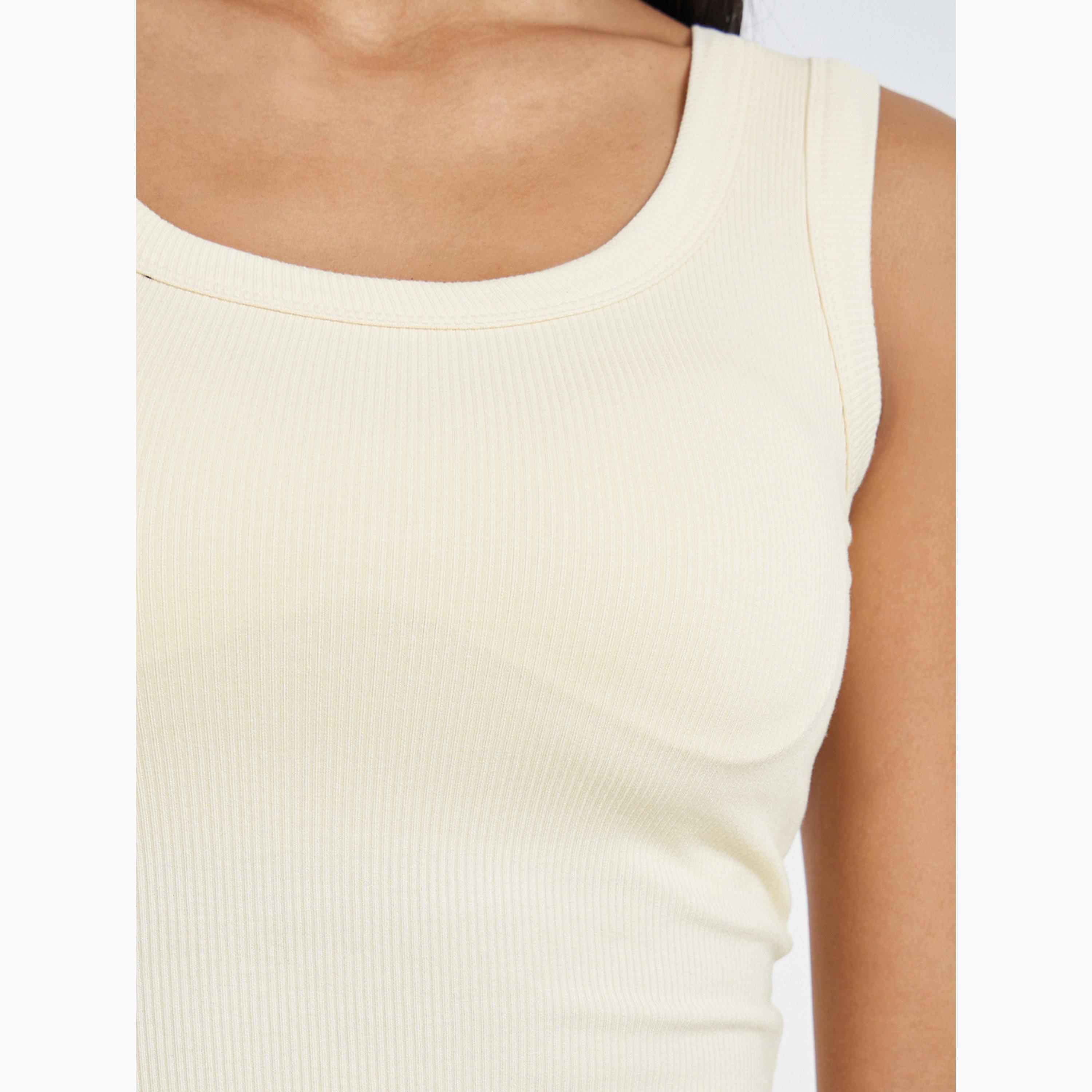Styli Cream Solid Padded Tank-women-clothing-shirtsandblouses-blouses-image-4