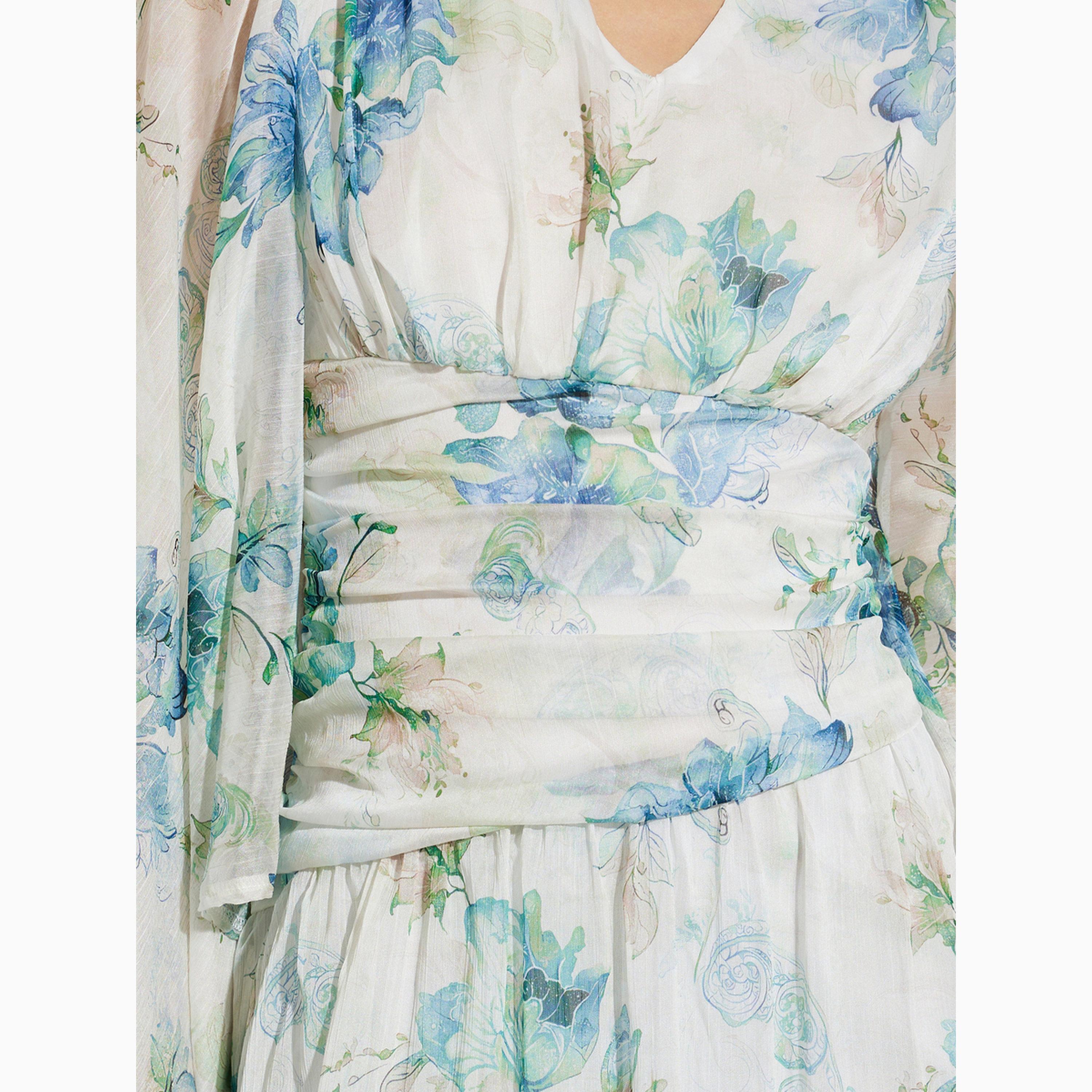 Take Two White Floral Print Maxi Dress with Long Sleeves-women-clothing-dresses-image-5