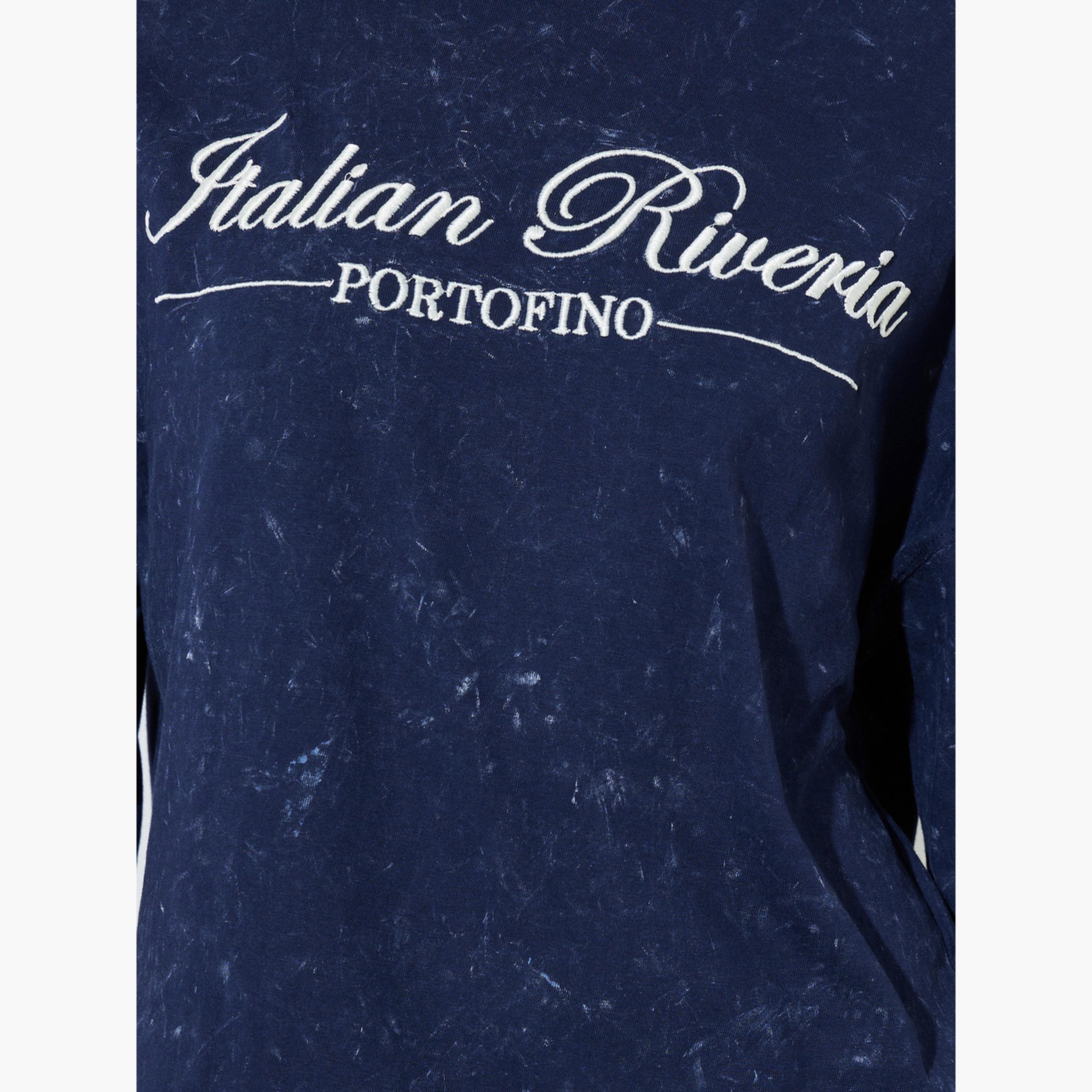 Styli Navy Blue Embroidered Washed Oversized T-Shirt-women-clothing-tshirts-image-6