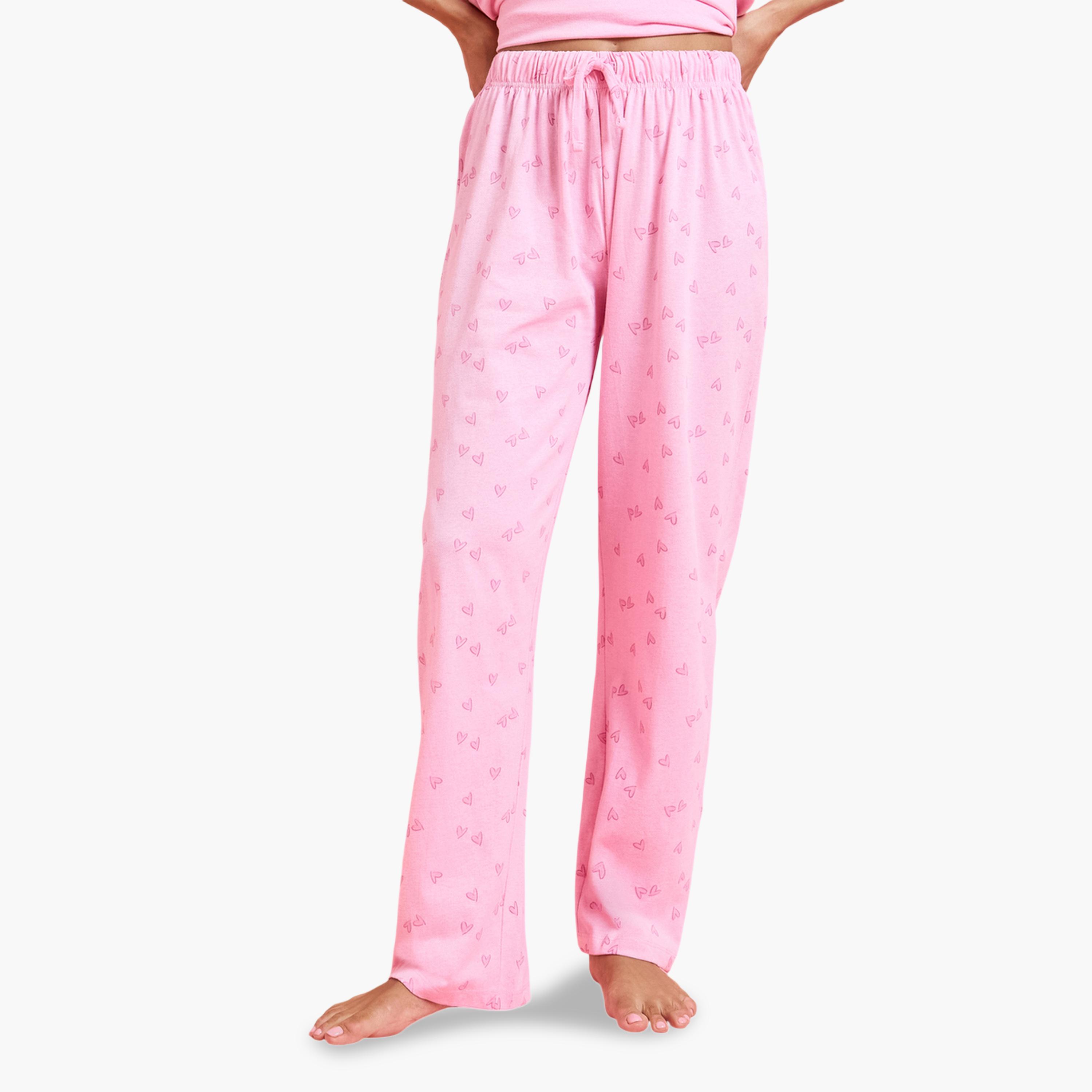 Styli Pack of 3 - Pink Graphic Print T-Shirt, Shorts and Pyjama Set-women-clothing-nightwear-pyjamas-longsets-image-7