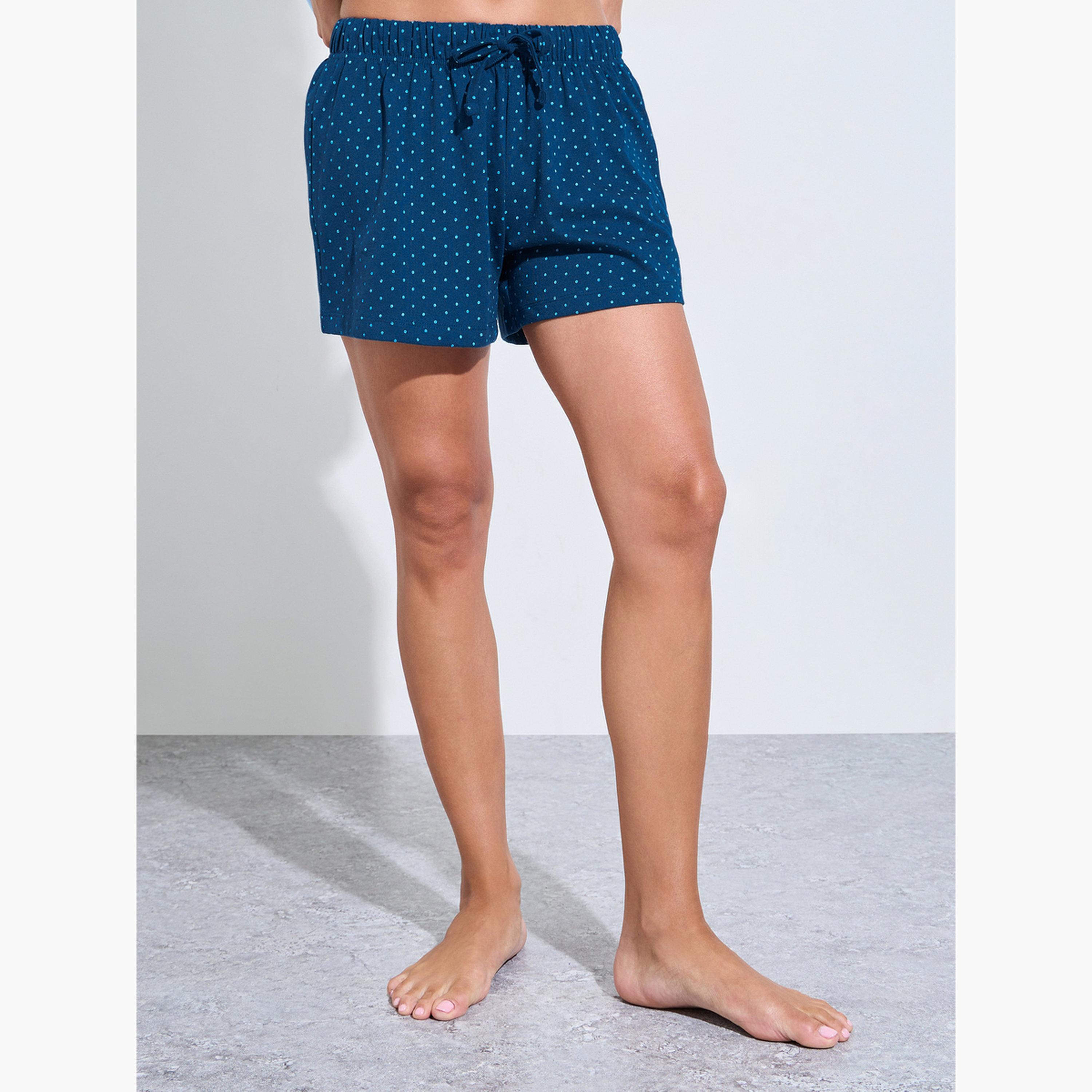 Styli Pack of 3 - Blue Graphic Print T-Shirt, Shorts and Pyjama Set-women-clothing-nightwear-pyjamas-longsets-image-7