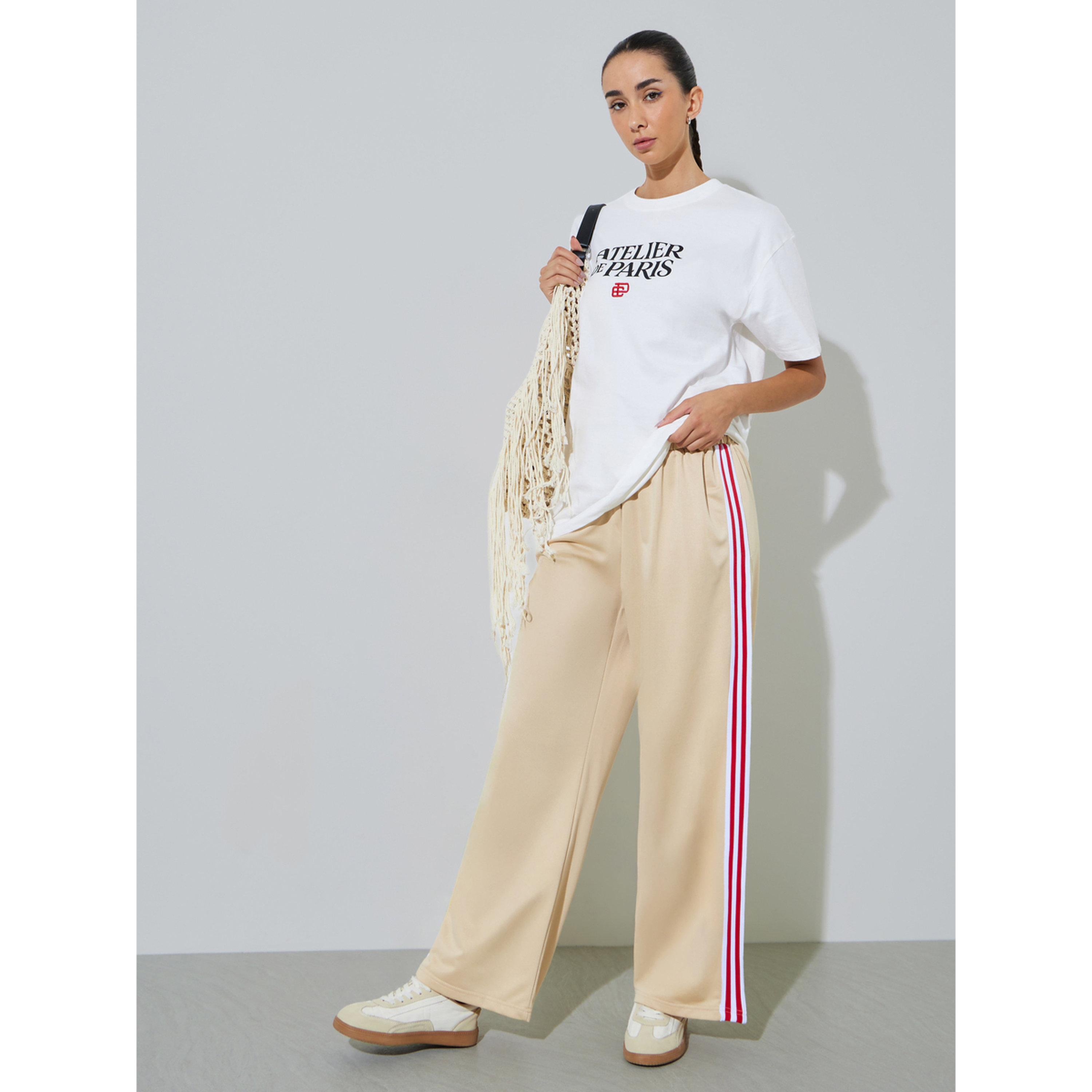 Styli White Slogan and Embroidered Cotton T-Shirt-women-clothing-tshirts-image-2