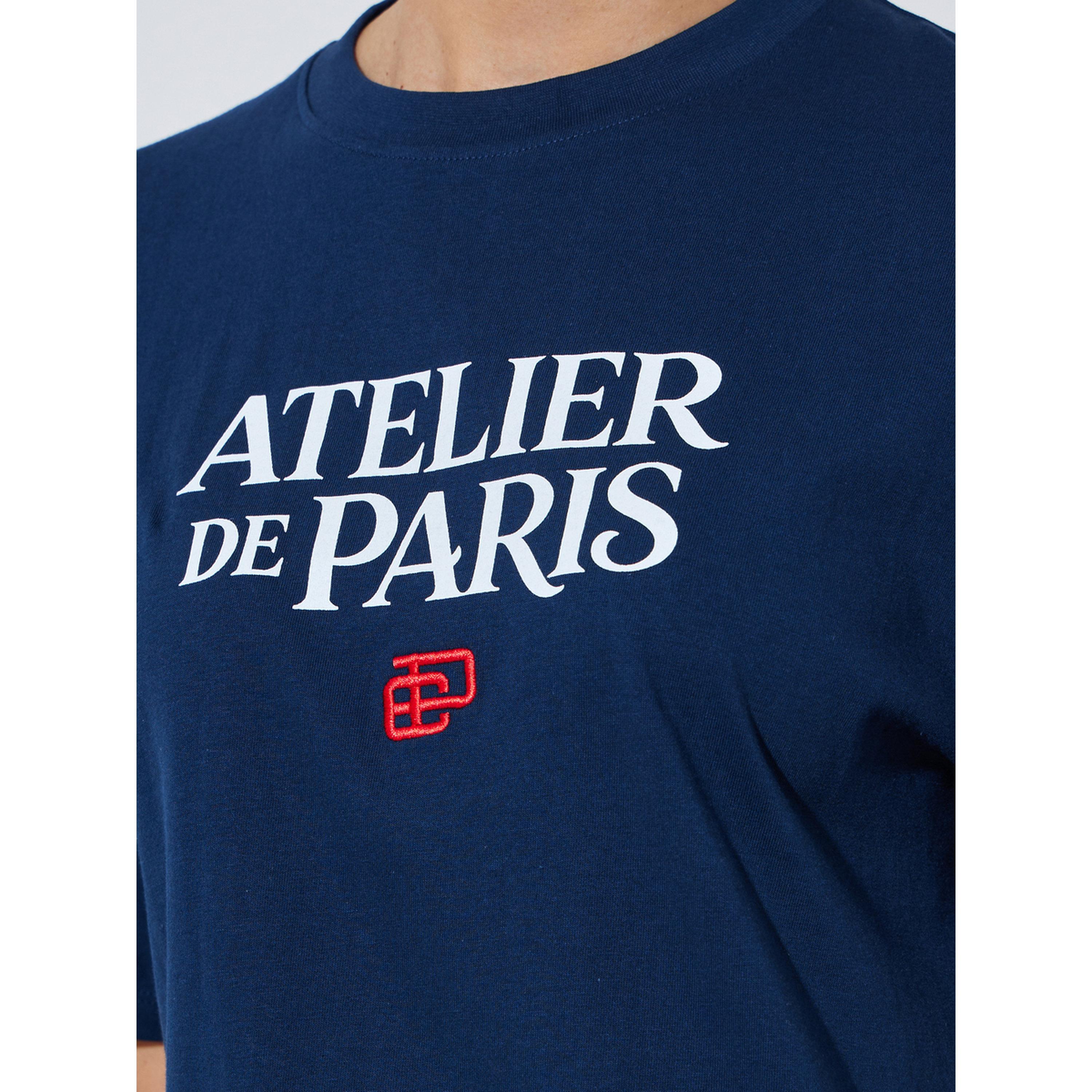 Styli Navy Blue Slogan and Embroidered Cotton T-Shirt-women-clothing-tshirts-image-5