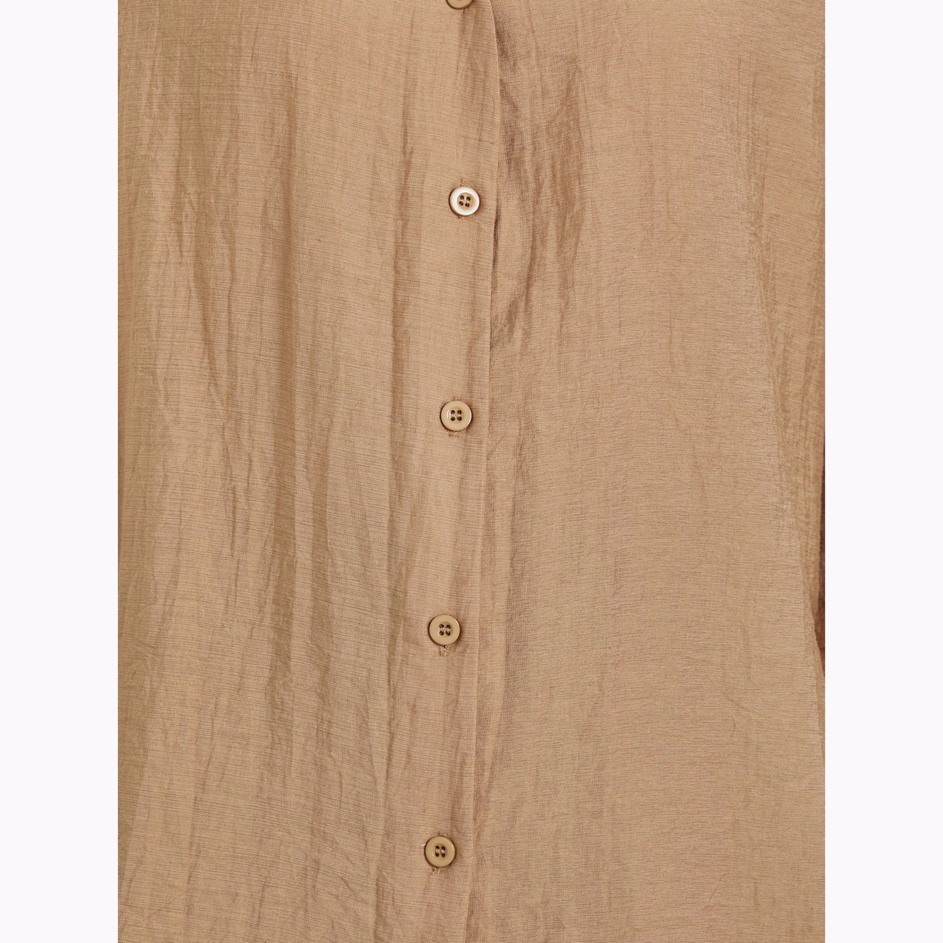 بلوزة فضفاضة بياقة مفتوحة بلون بيج-women-clothing-shirtsandblouses-shirts-image-5