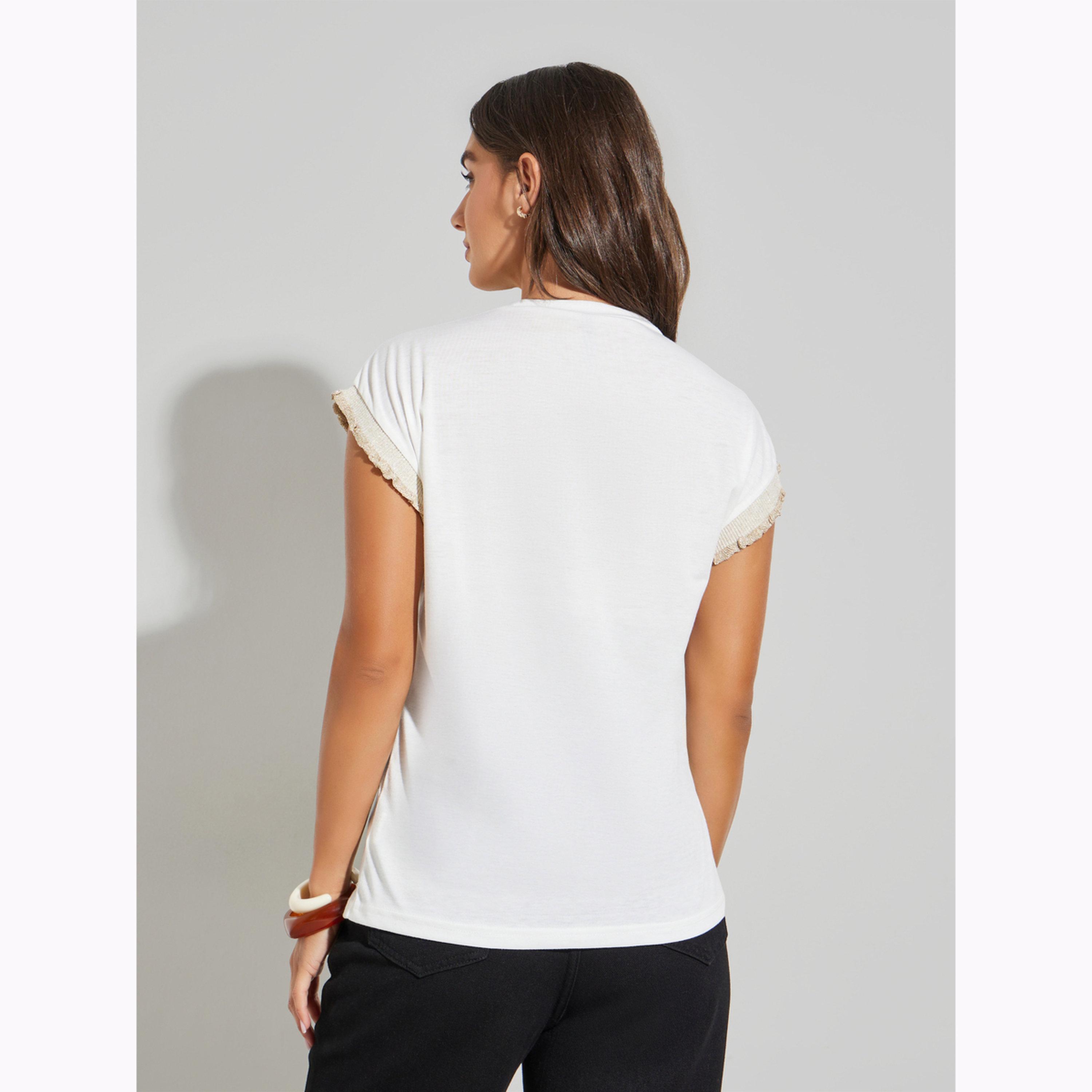 بلوزة محبوكة بتفاصيل على الأساور بلون أبيض-women-clothing-shirtsandblouses-blouses-image-3