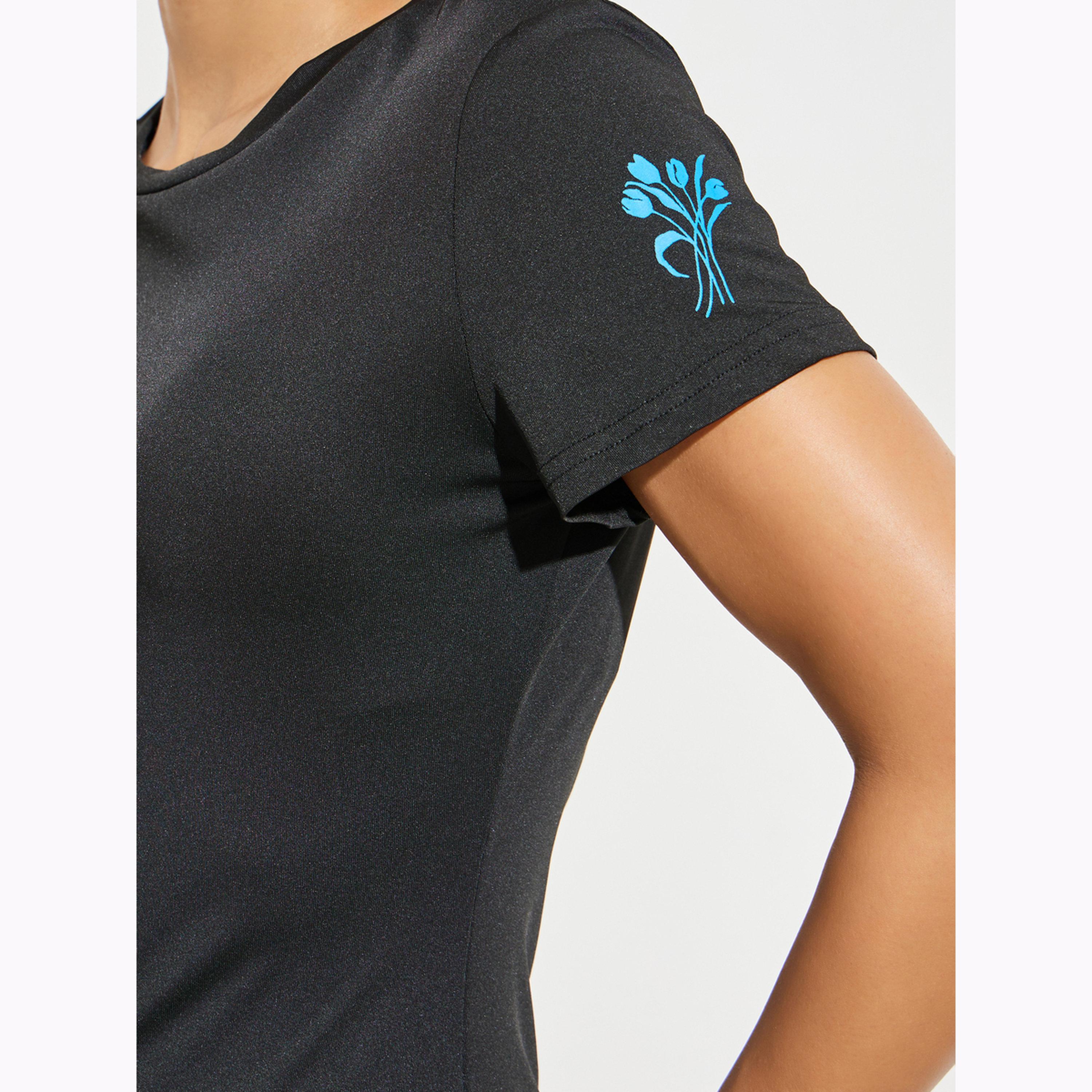 Styli Black Round Neck T-Shirt and Leggings Co-Ords-women-clothing-coordsets-image-6
