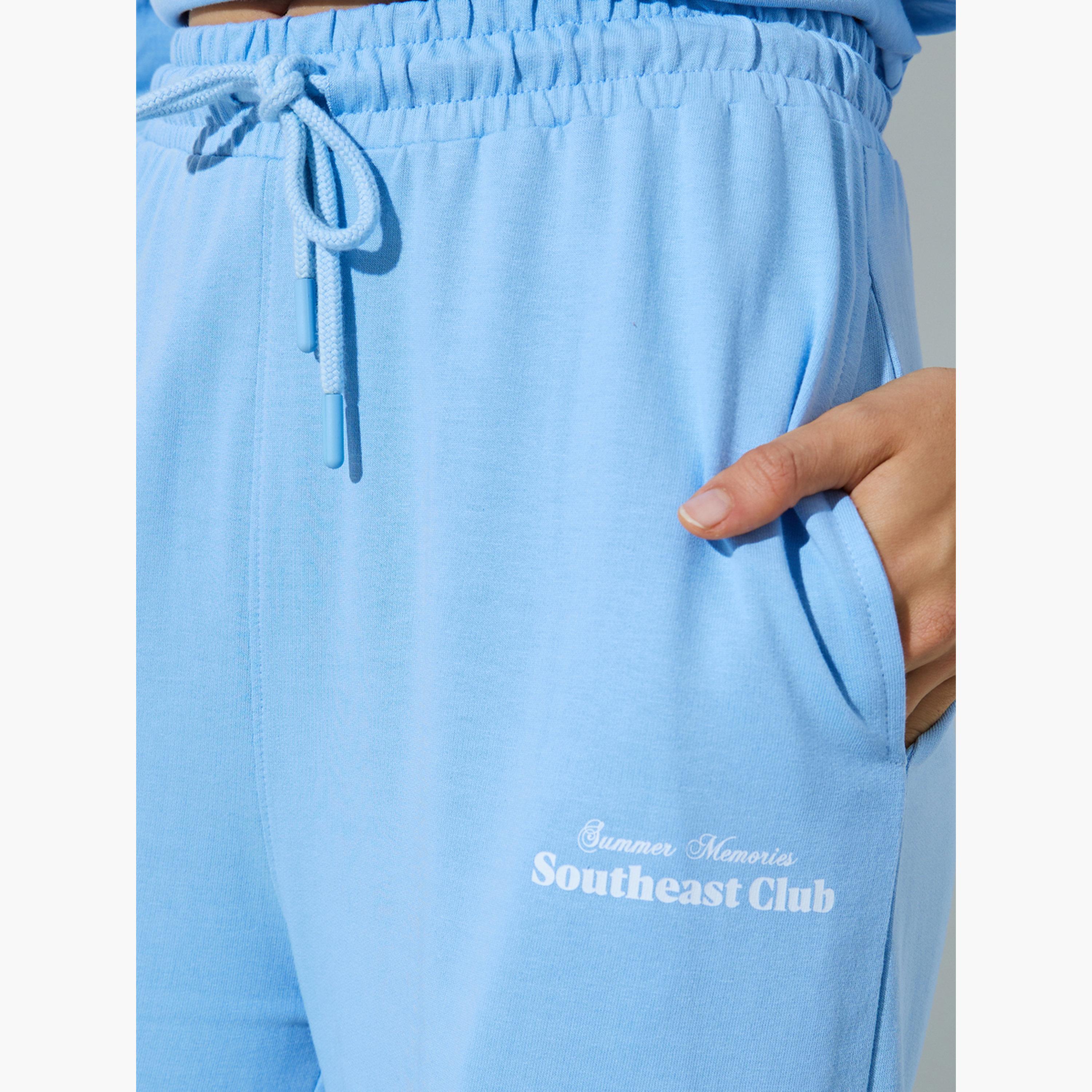جوغر قطن بأرجل واسعة لون أزرق فاتح-women-clothing-bottoms-joggers-image-3