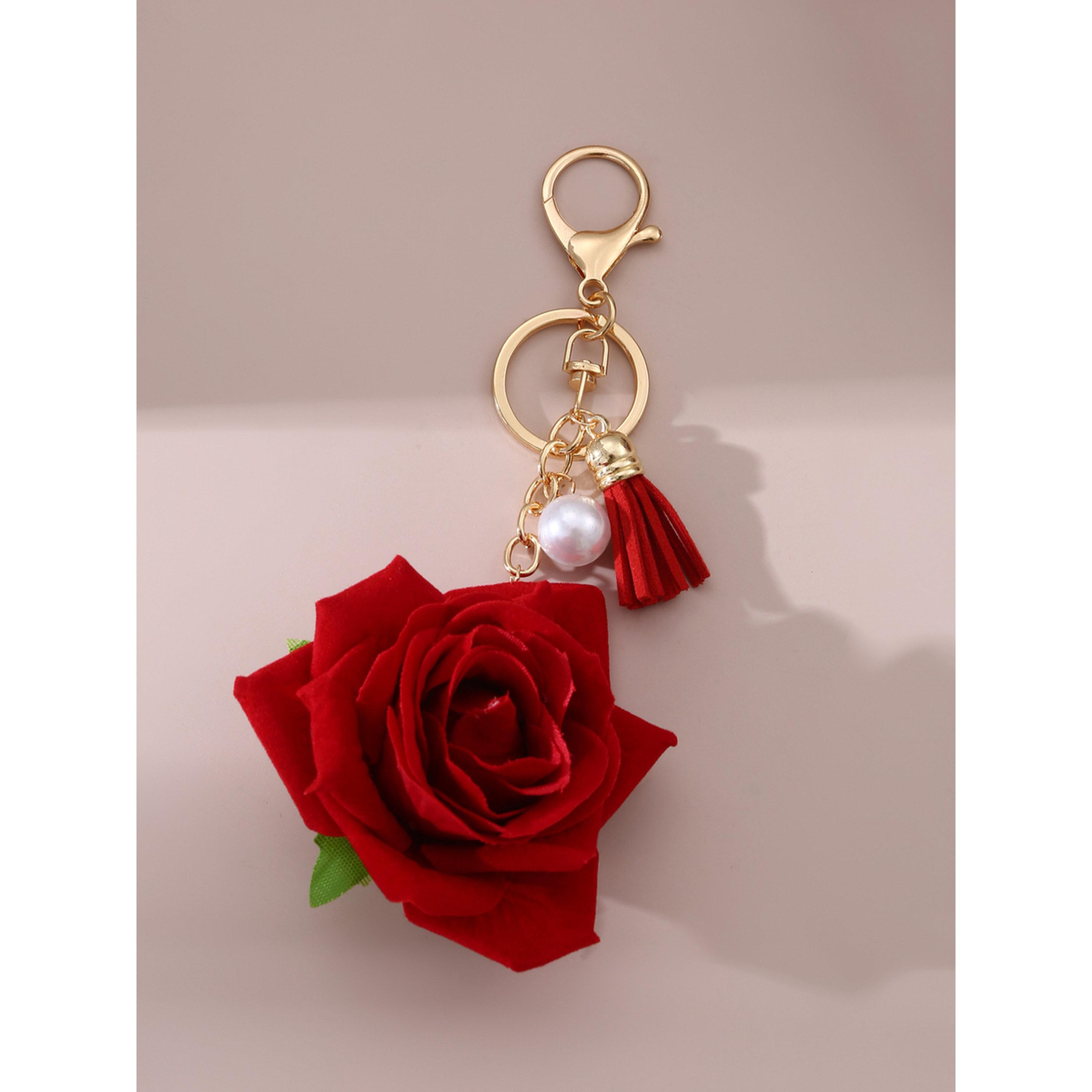 Take Two Red Rose Keychain with Tassel-women-clothingaccessories-novelties-image-1