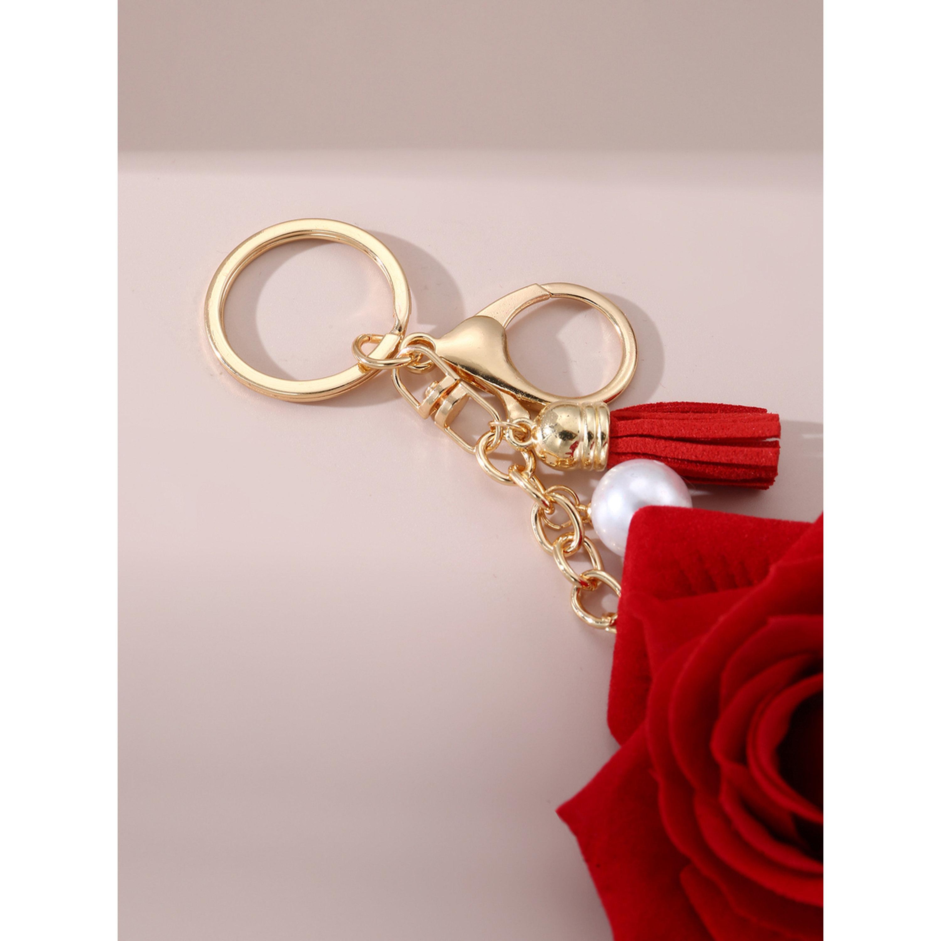 ميدالية مفاتيح بتصميم وردة وشراشيب-women-clothingaccessories-novelties-image-2