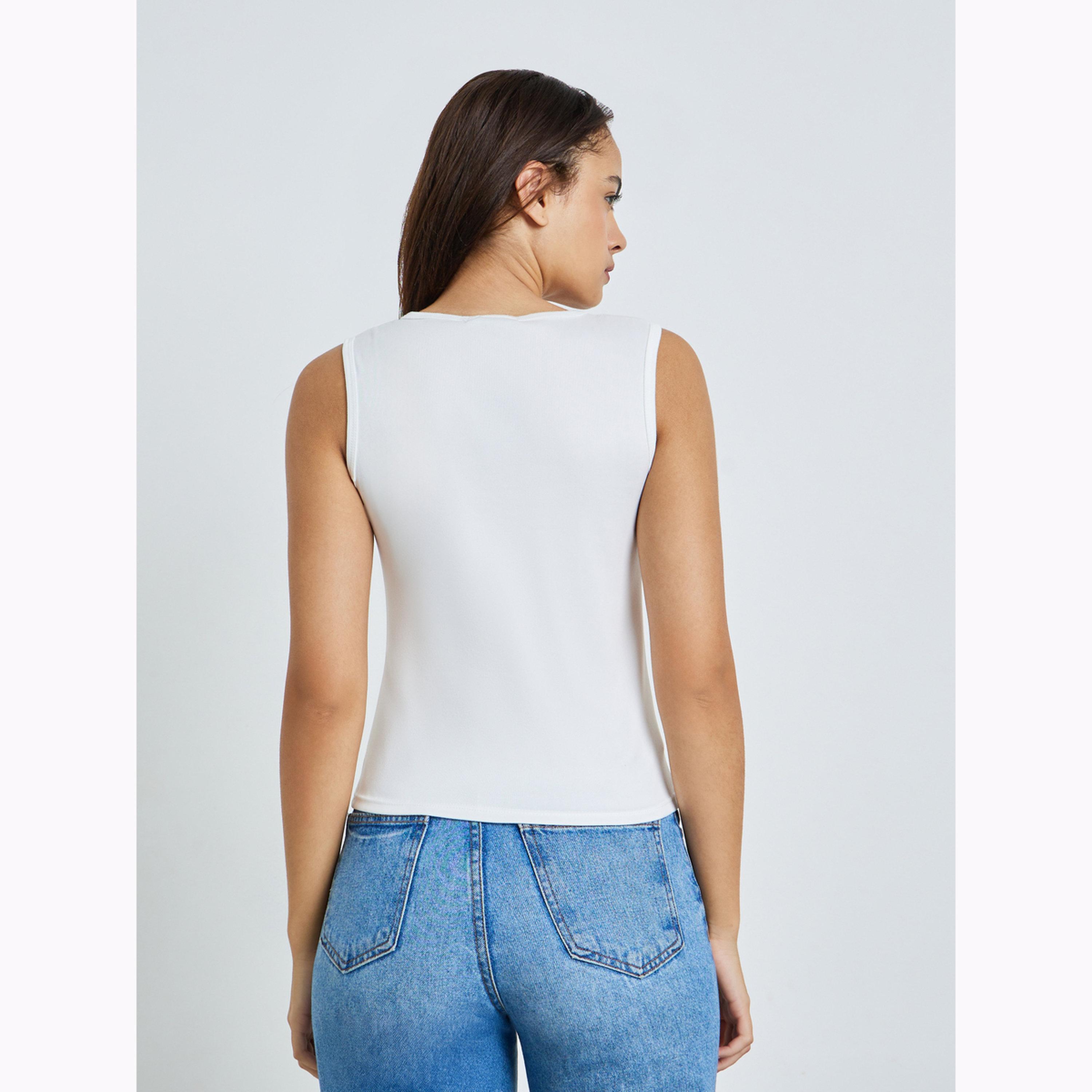 عبوة من قطعتين - تانك توب سادة بياقة سكوب-women-clothing-tshirts-image-5