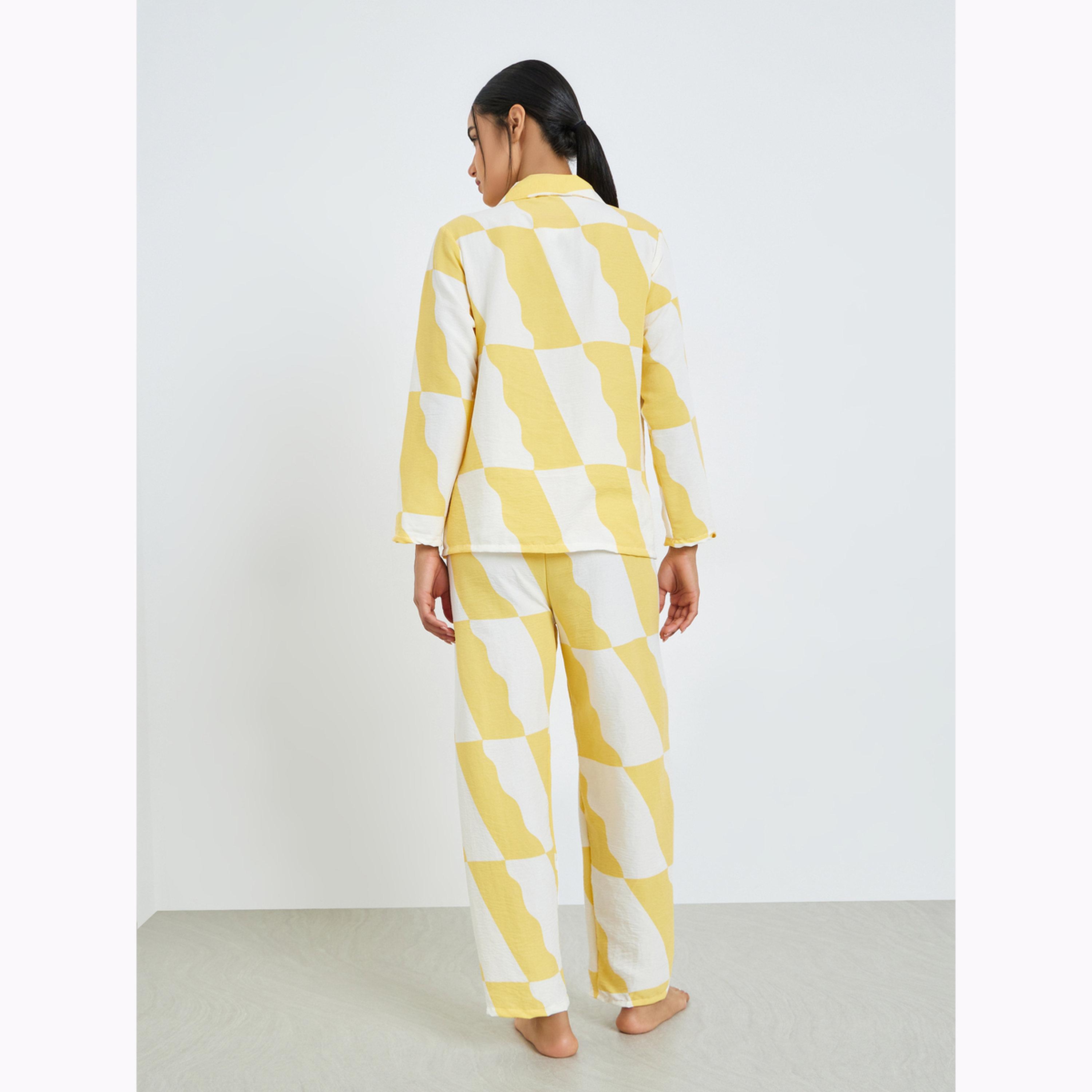طقم بيجاما من بنطال وقميص ومطبع بالكامل-women-clothing-nightwear-pyjamas-longsets-image-4
