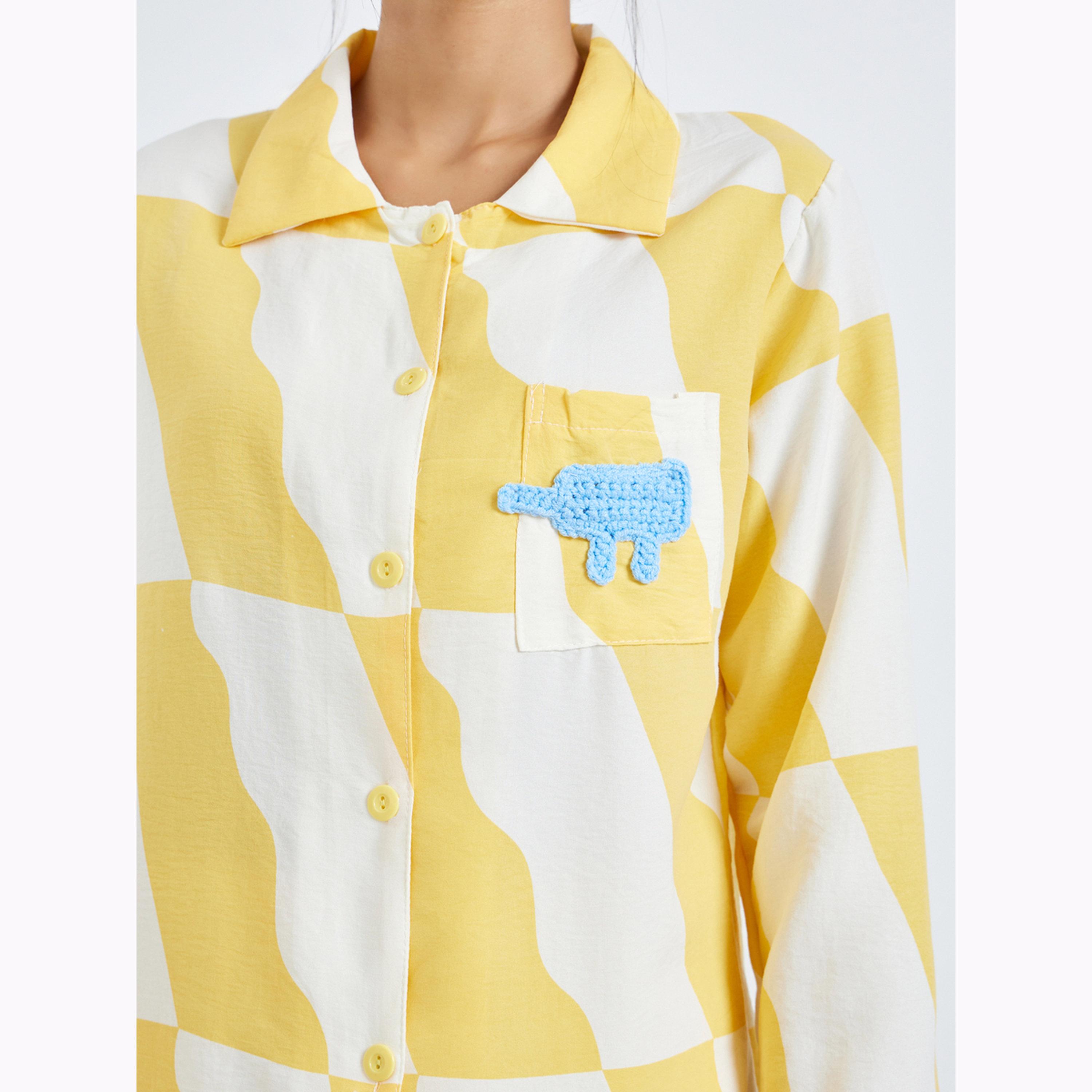طقم بيجاما من بنطال وقميص ومطبع بالكامل-women-clothing-nightwear-pyjamas-longsets-image-6